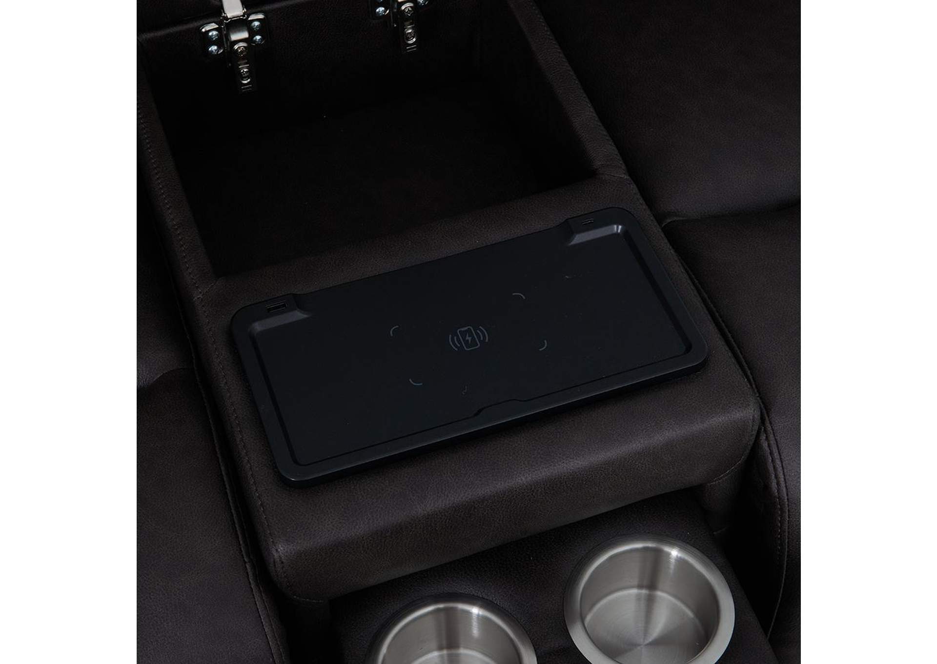 Wendell Power Motion Loveseat with Console, Wireless Charger, Storage, USB and Led image 5