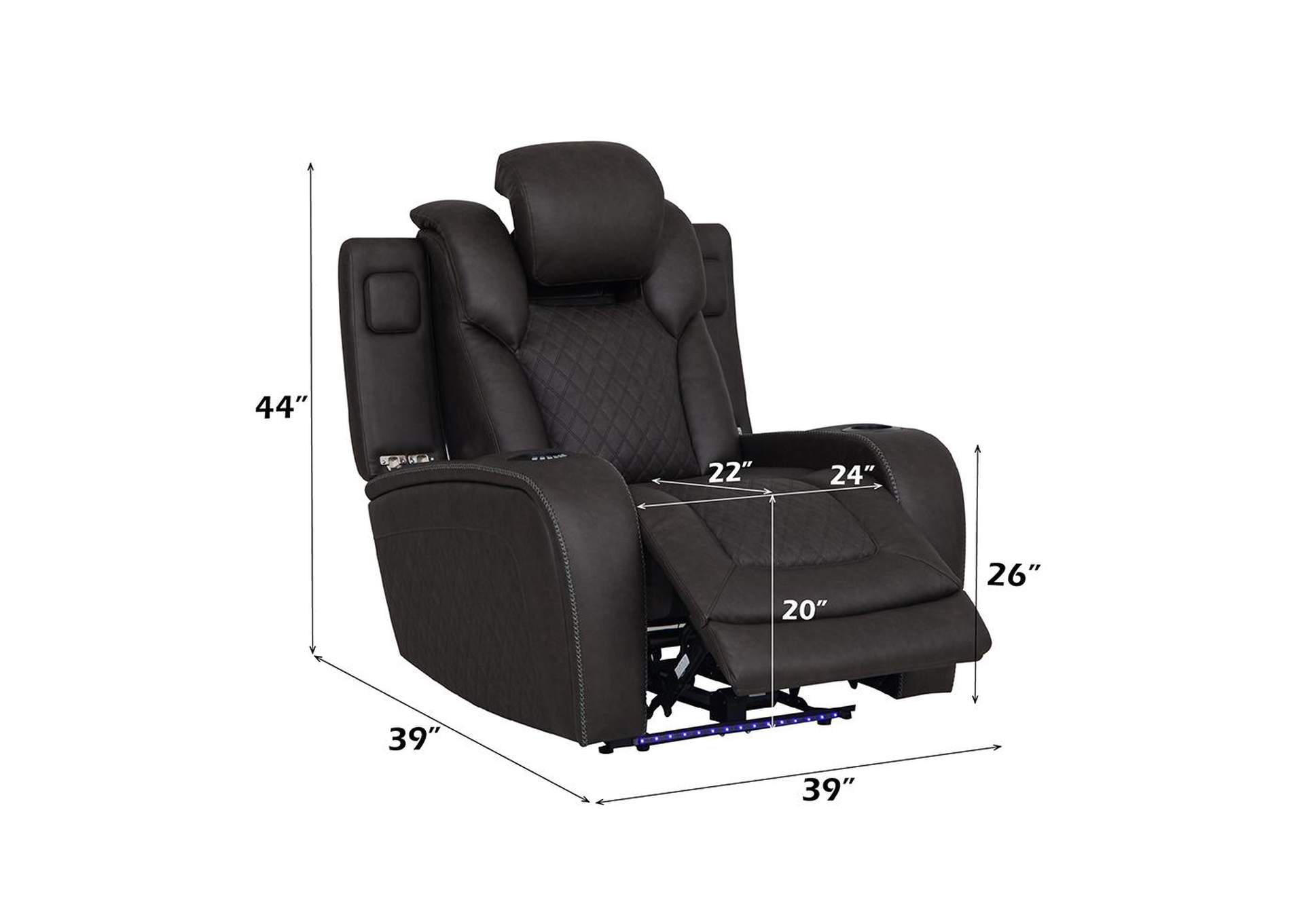 Wendell Power Motion Recliner with Storage, USB and Led image 10