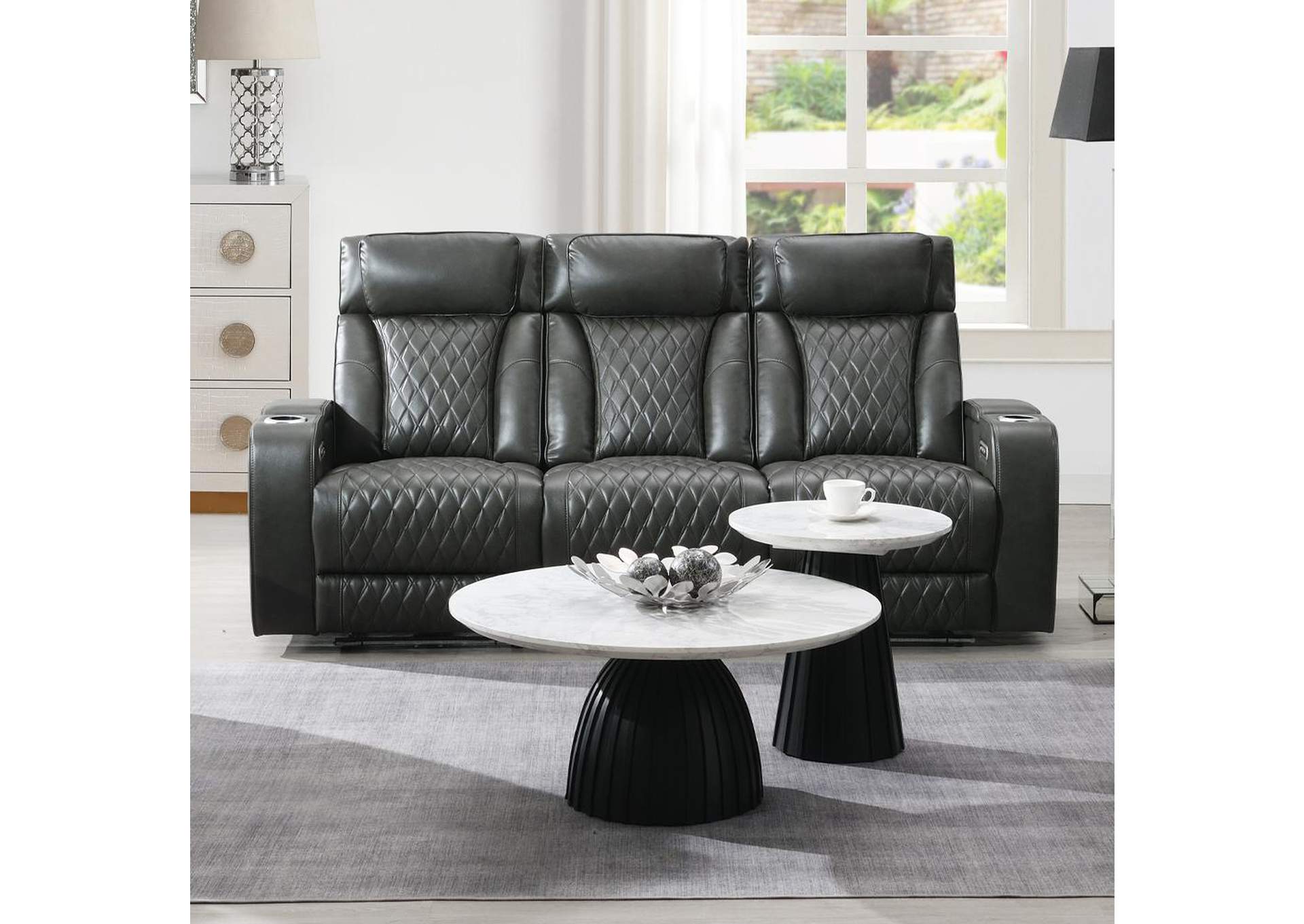 Taddeo Power Motion Sofa with Power Headrest, USB, Wireless Charger, Led and Reading Light image 1