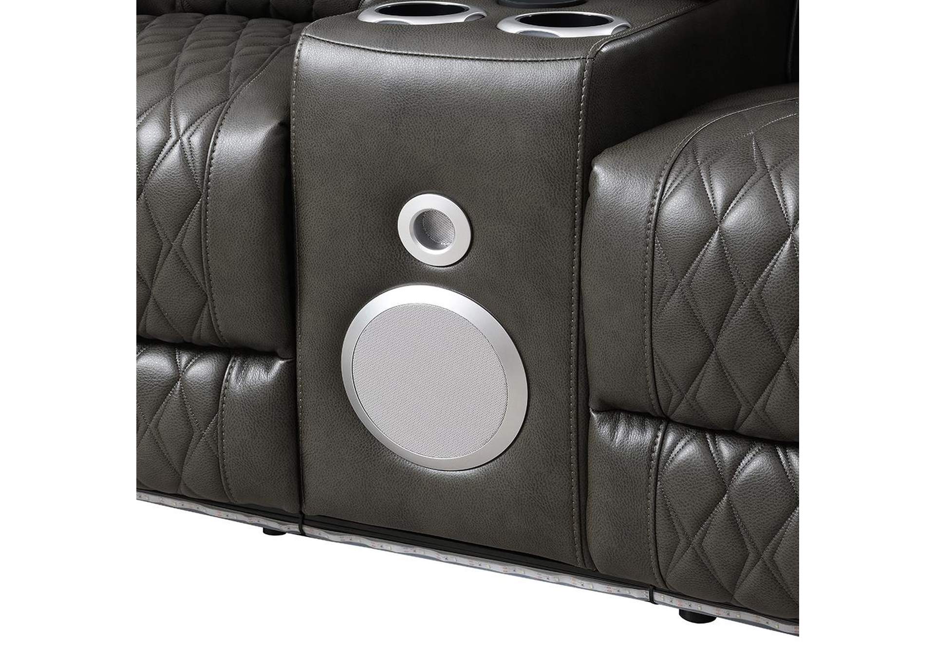 Taddeo Power Motion Loveseat with Console, Speaker, USB, Wireless Charger and Led image 9