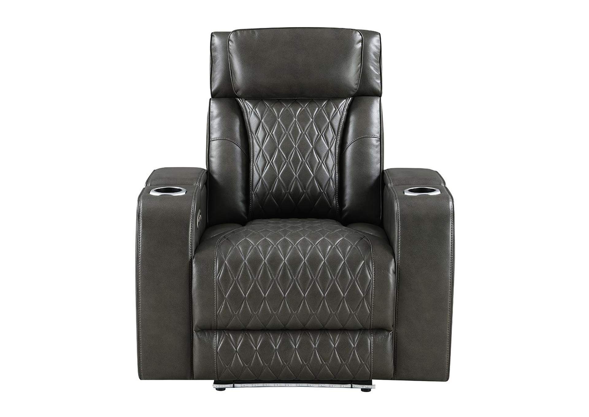 Taddeo Power Motion Recliner with Power Headrest, USB, Wireless Charger and Led image 5