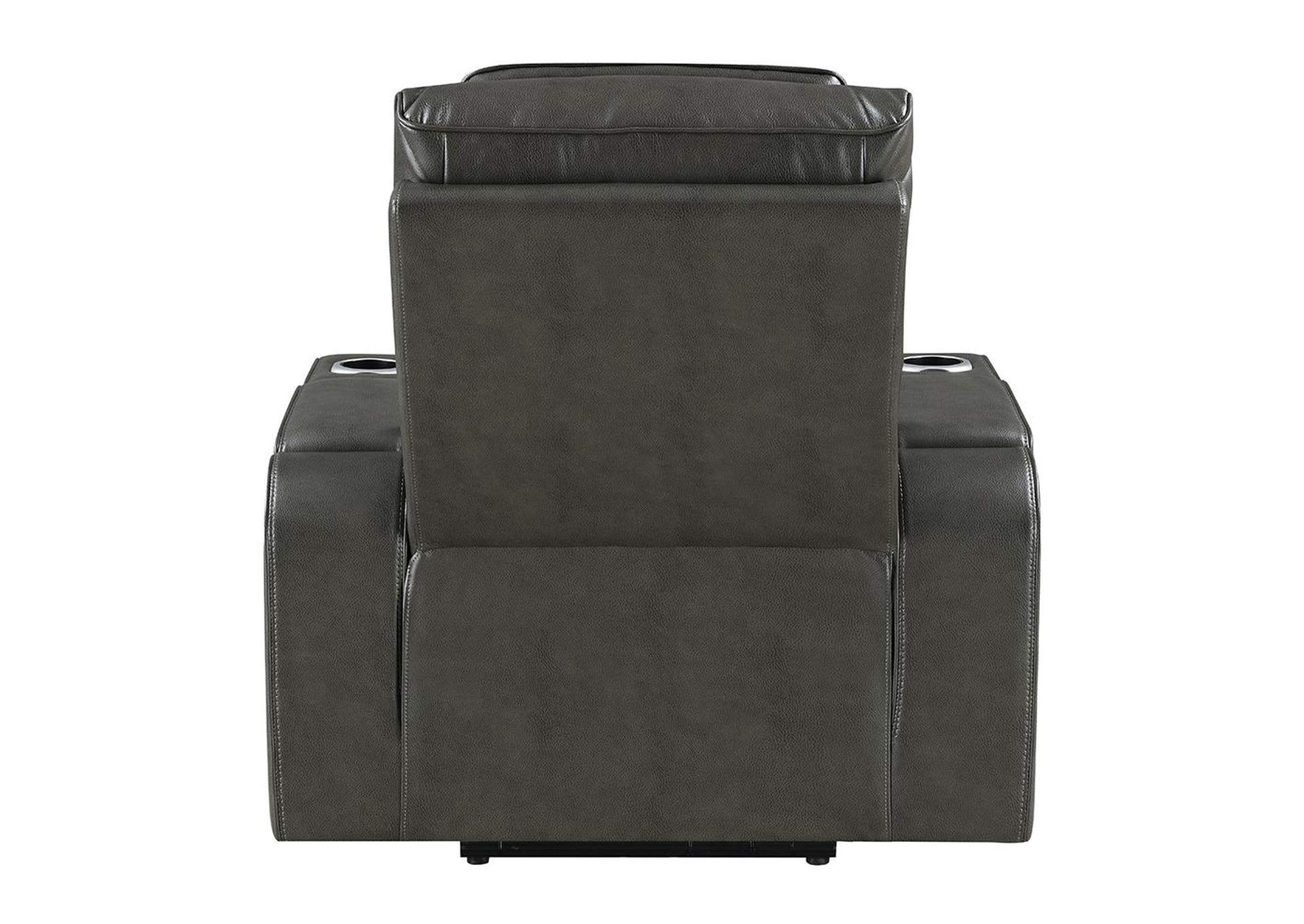 Taddeo Power Motion Recliner with Power Headrest, USB, Wireless Charger and Led image 7