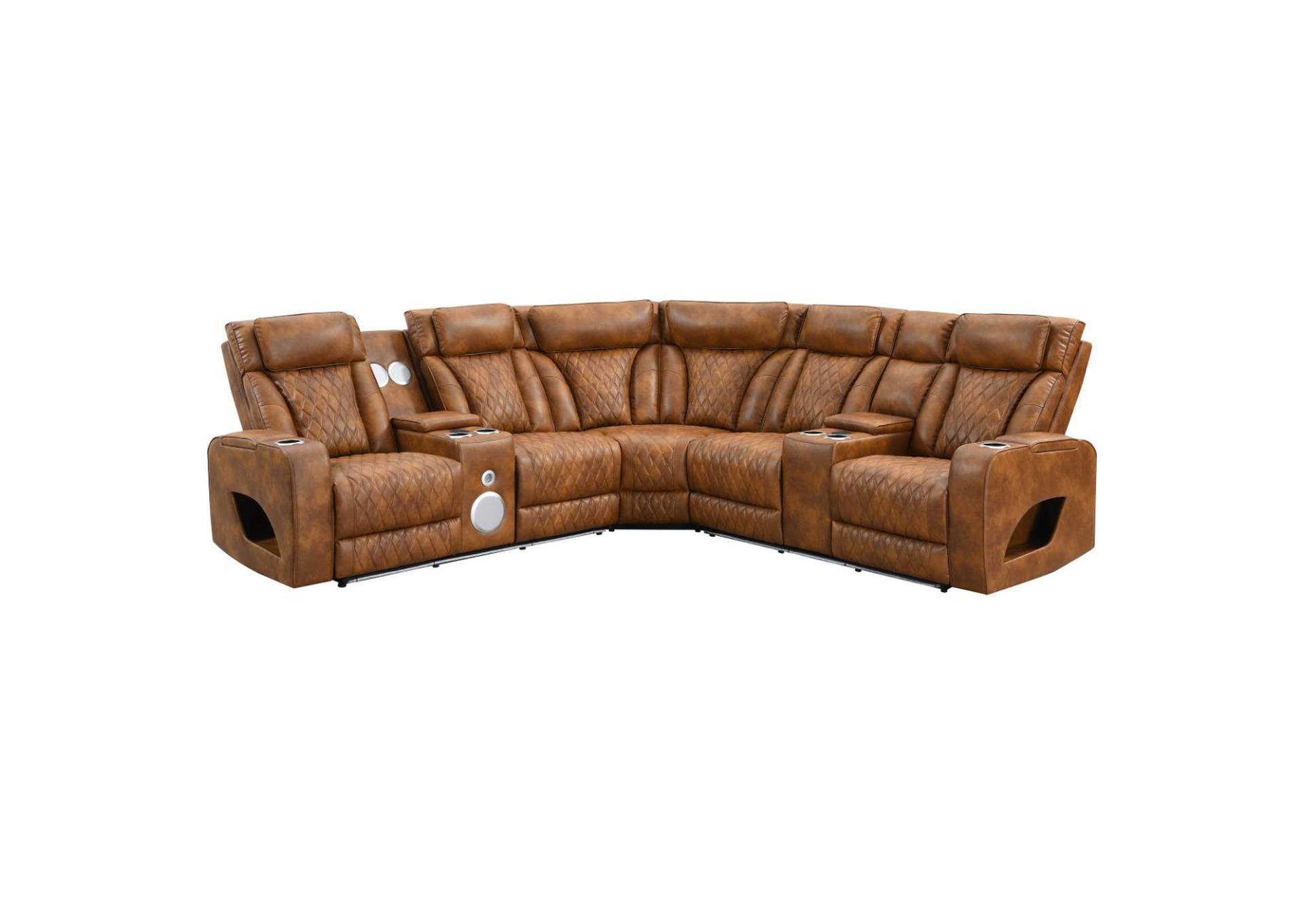 Taddeo Power Motion Sectional Sofa Set with Power Headrest, Massage and Led image 4