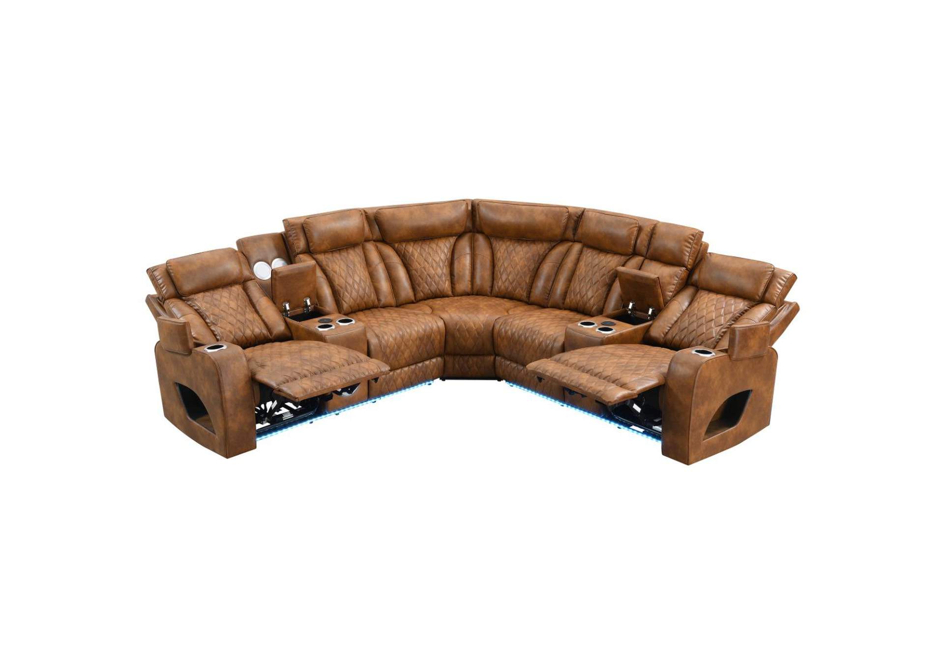 Taddeo Power Motion Sectional Sofa Set with Power Headrest, Massage and Led image 5