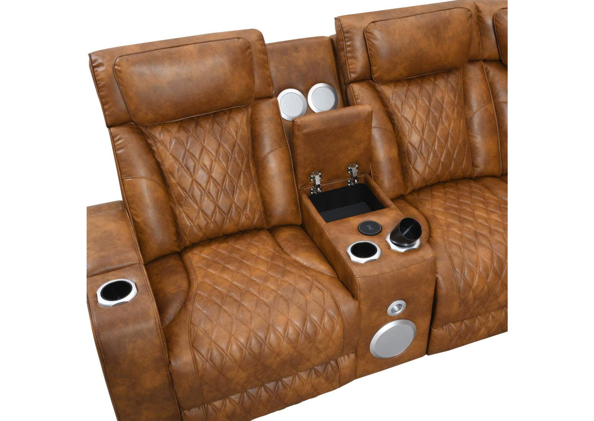 Taddeo Power Motion Sectional Sofa Set with Power Headrest, Massage and Led image 8
