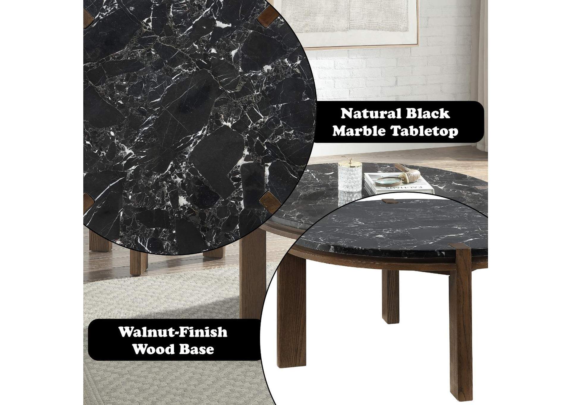 Estella Coffee Table with Marble Top image 8