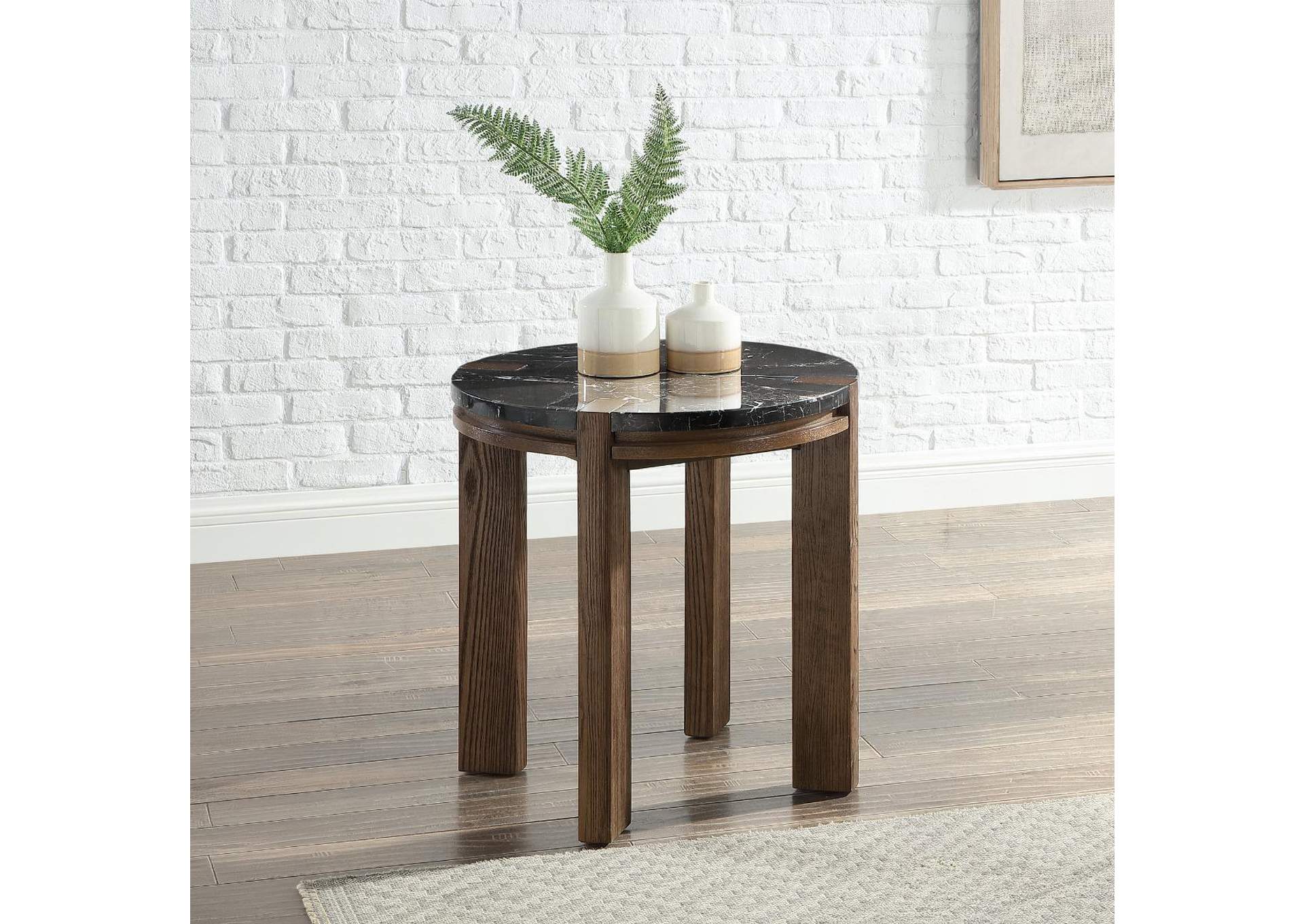 Estella End Table with Marble Top image 1
