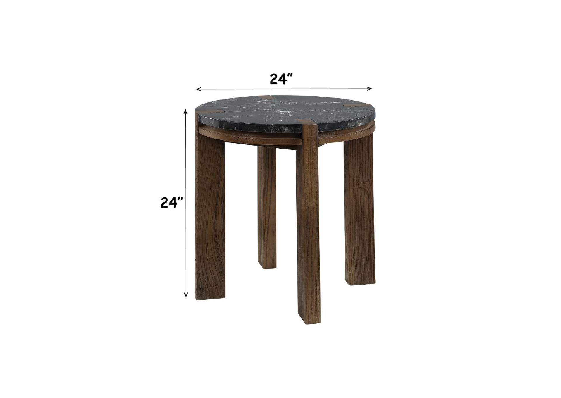 Estella End Table with Marble Top image 6