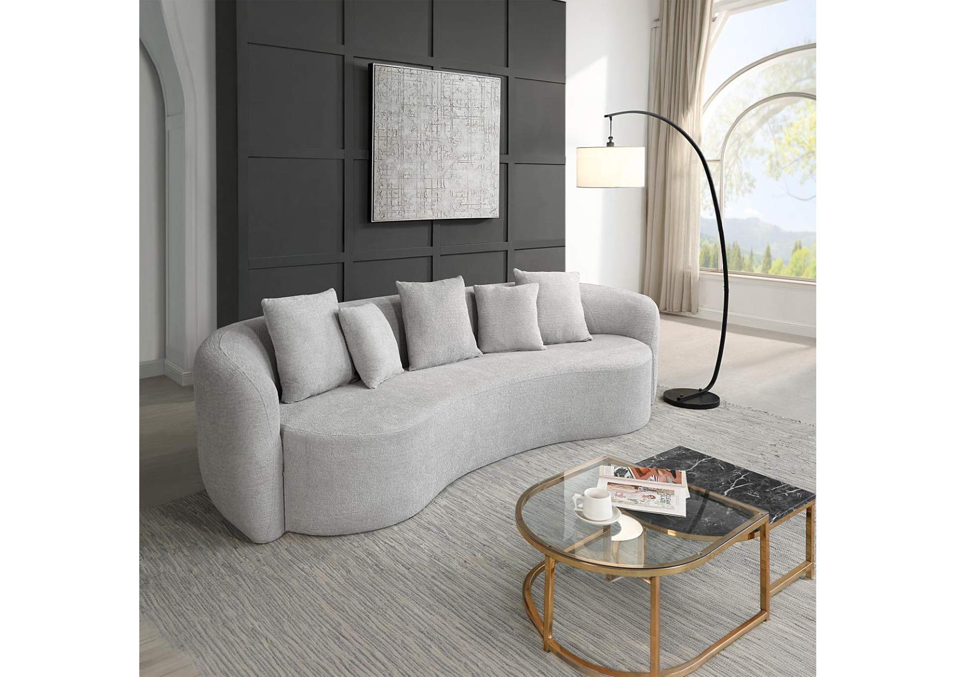 Barasa Oversized Compressed Sofa with 5 Pillows image 1