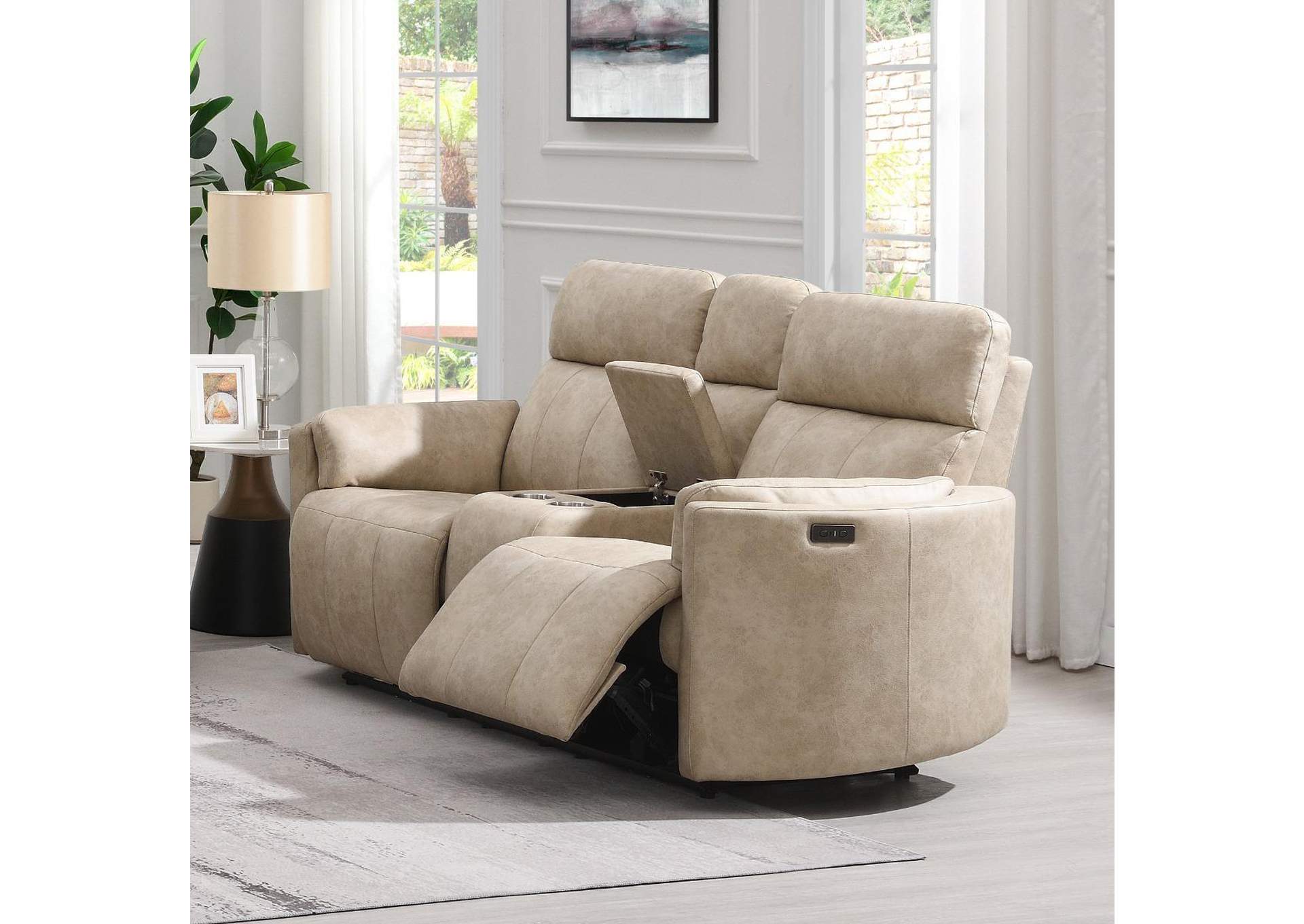 Elison Power Motion Loveseat with Console and Storage image 1