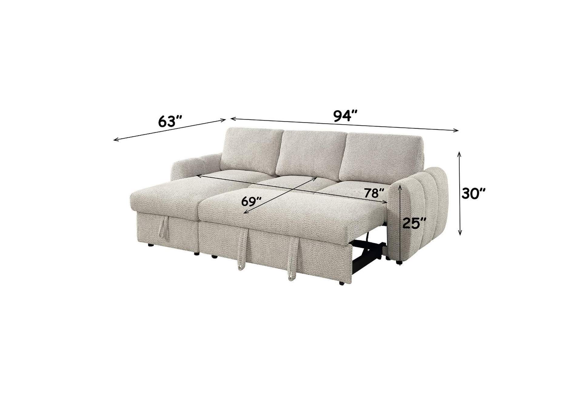 Nuriel Reversible Sectional Sofa with Sleeper and Storage image 12