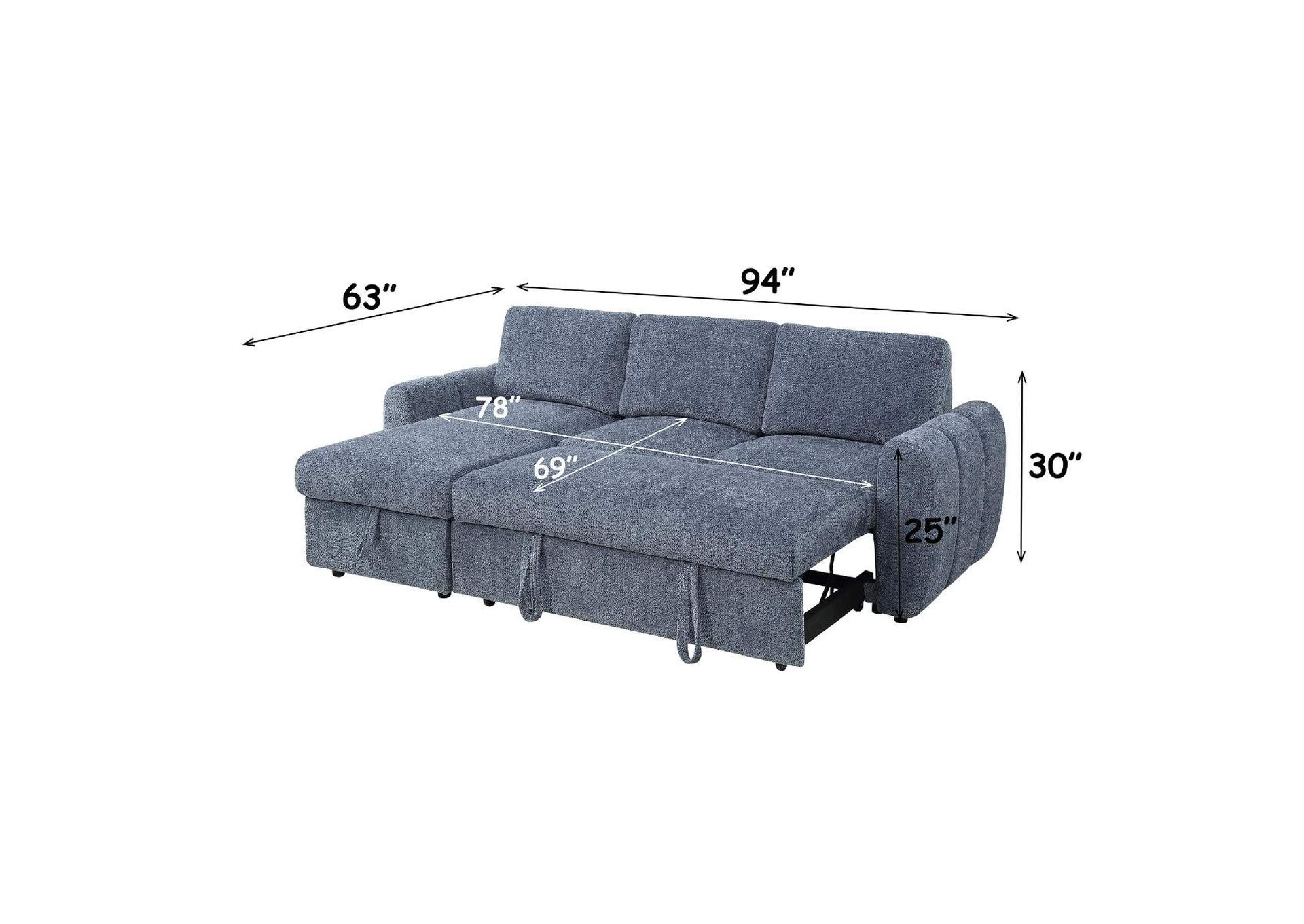 Nuriel Reversible Sectional Sofa with Sleeper and Storage image 12