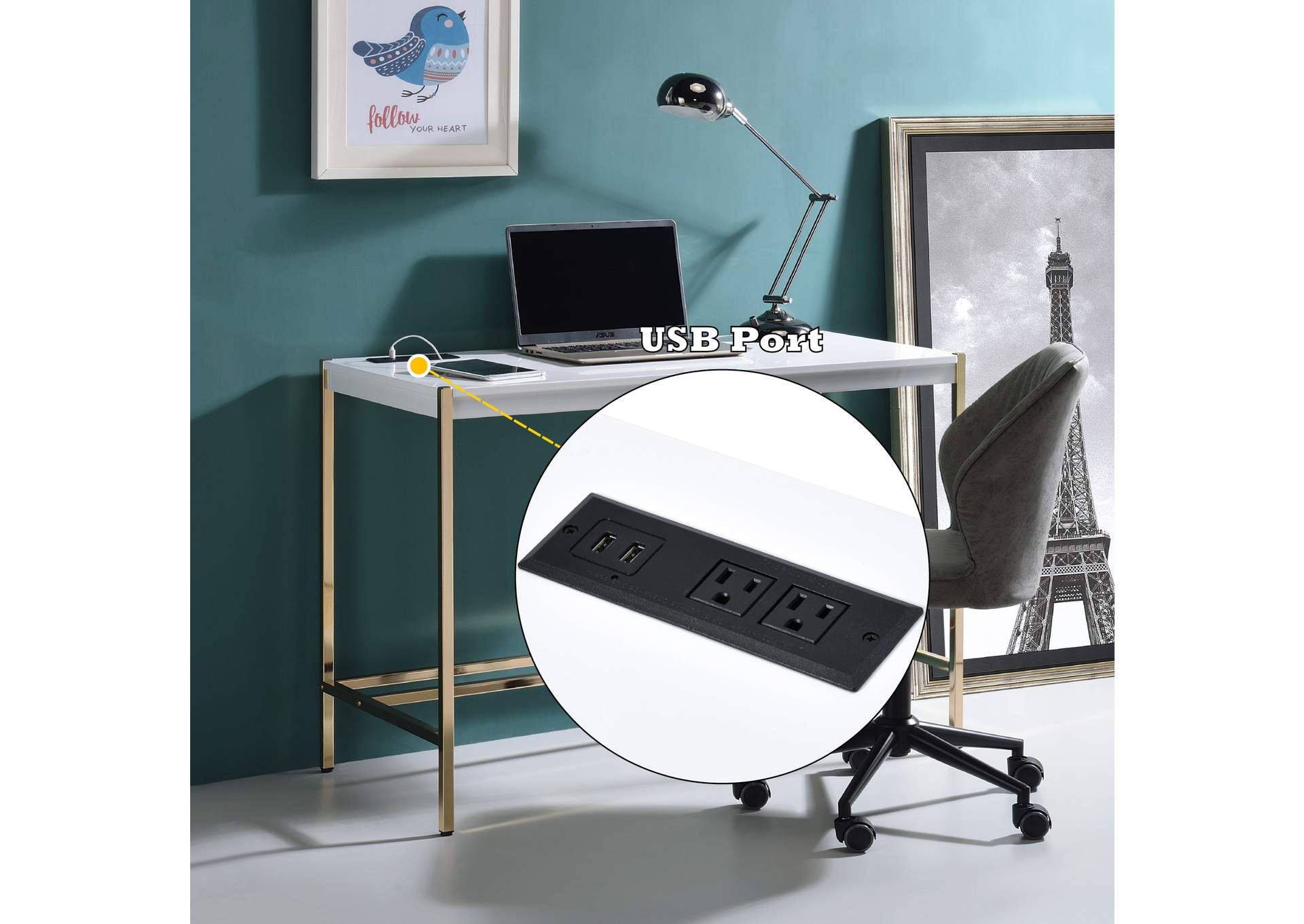 Midriaks Writing Desk with USB image 11