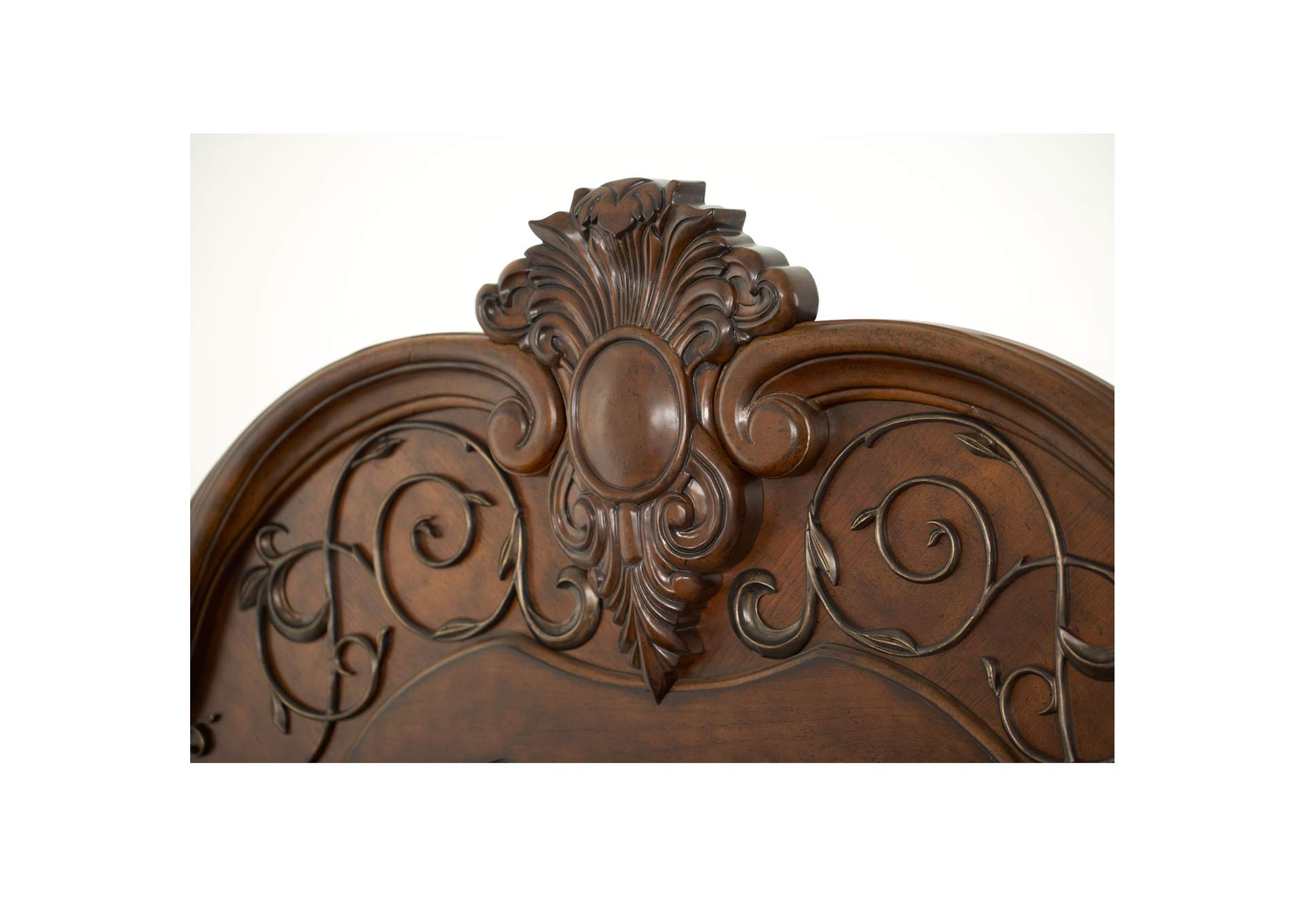 Windsor Court California King Mansion Bed - Vintage Fruitwood image 5