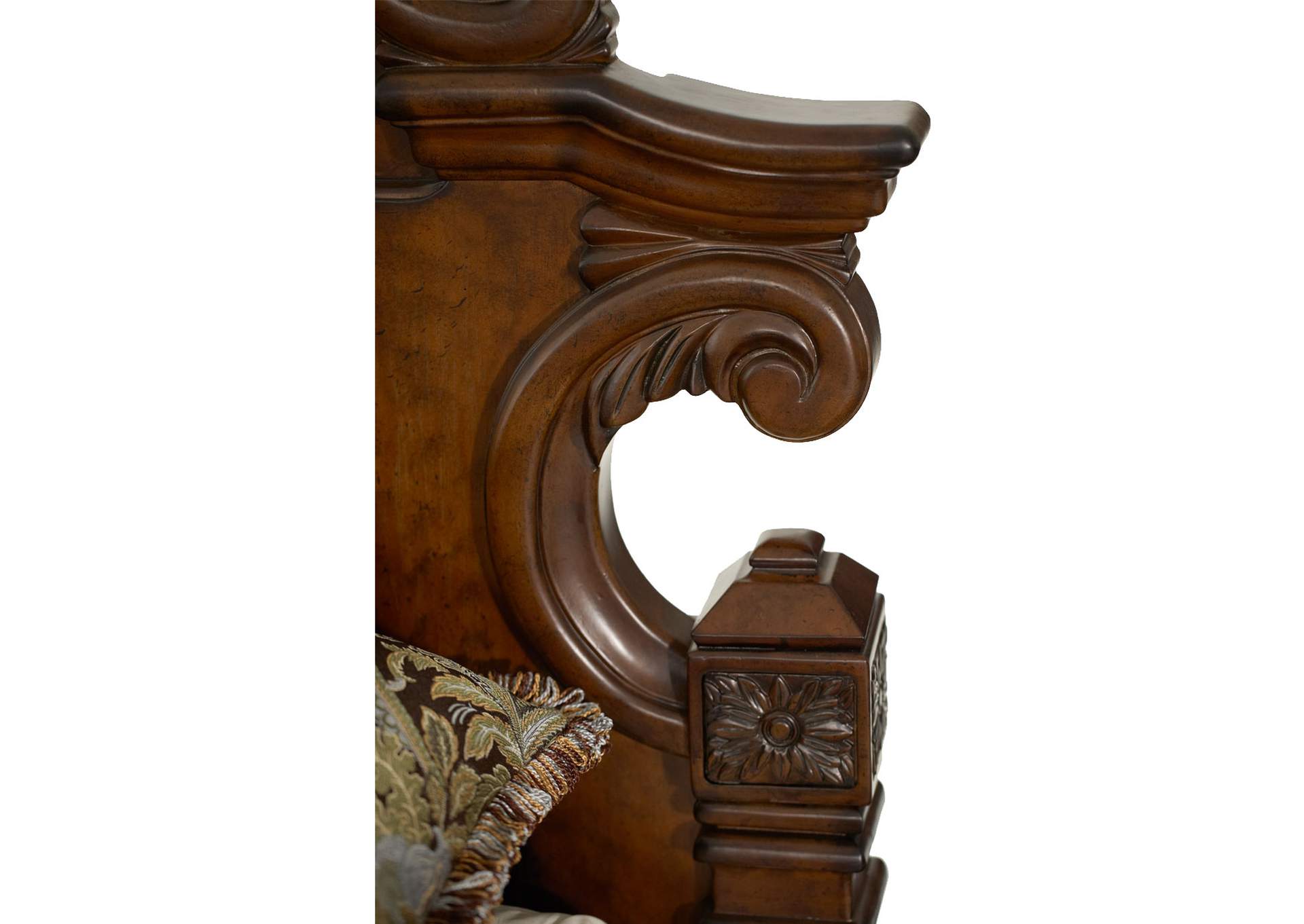 Windsor Court California King Mansion Bed - Vintage Fruitwood image 6