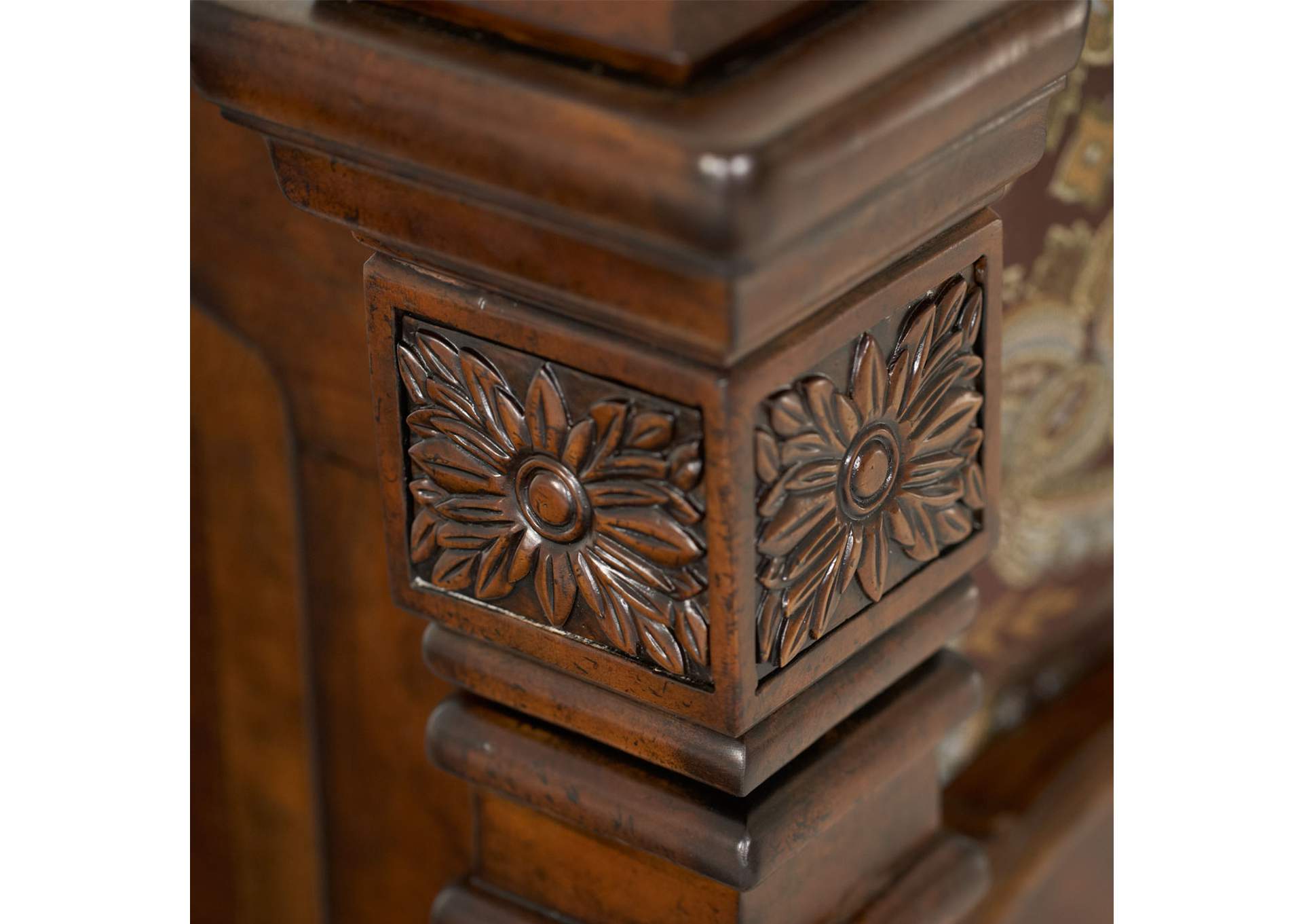 Windsor Court California King Mansion Bed - Vintage Fruitwood image 7