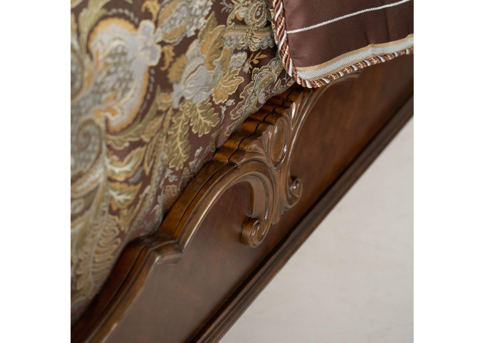 Windsor Court California King Mansion Bed - Vintage Fruitwood image 8