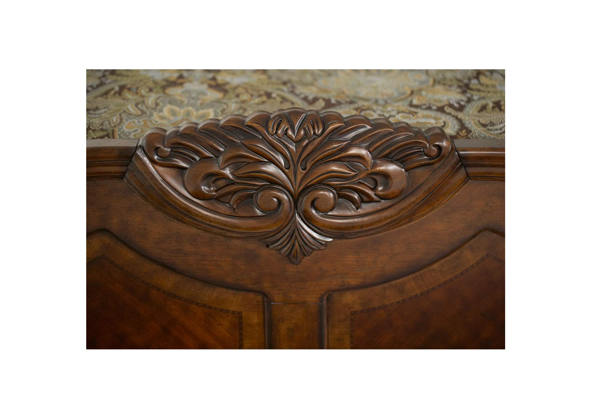 Windsor Court California King Mansion Bed - Vintage Fruitwood image 9