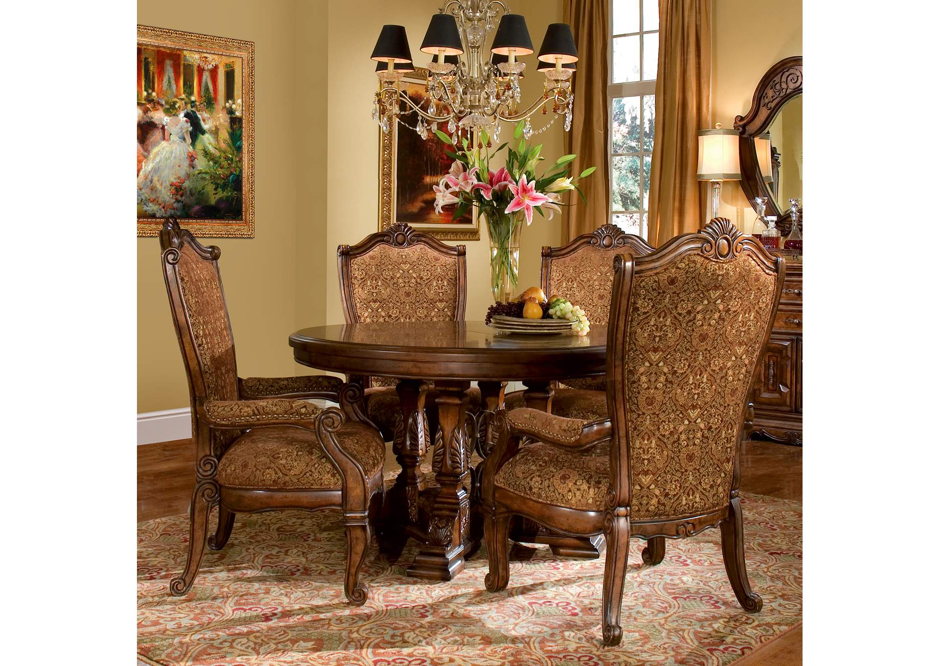 Windsor Court Round Dining Table - Vintage Fruitwood image 7
