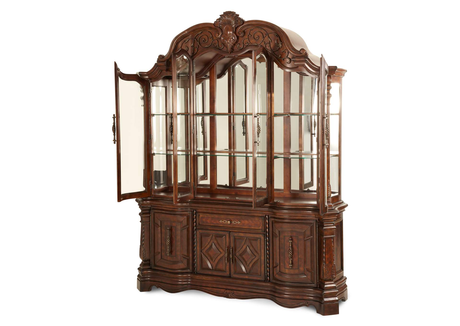 Windsor Court China Cabinet - Vintage Fruitwood image 3