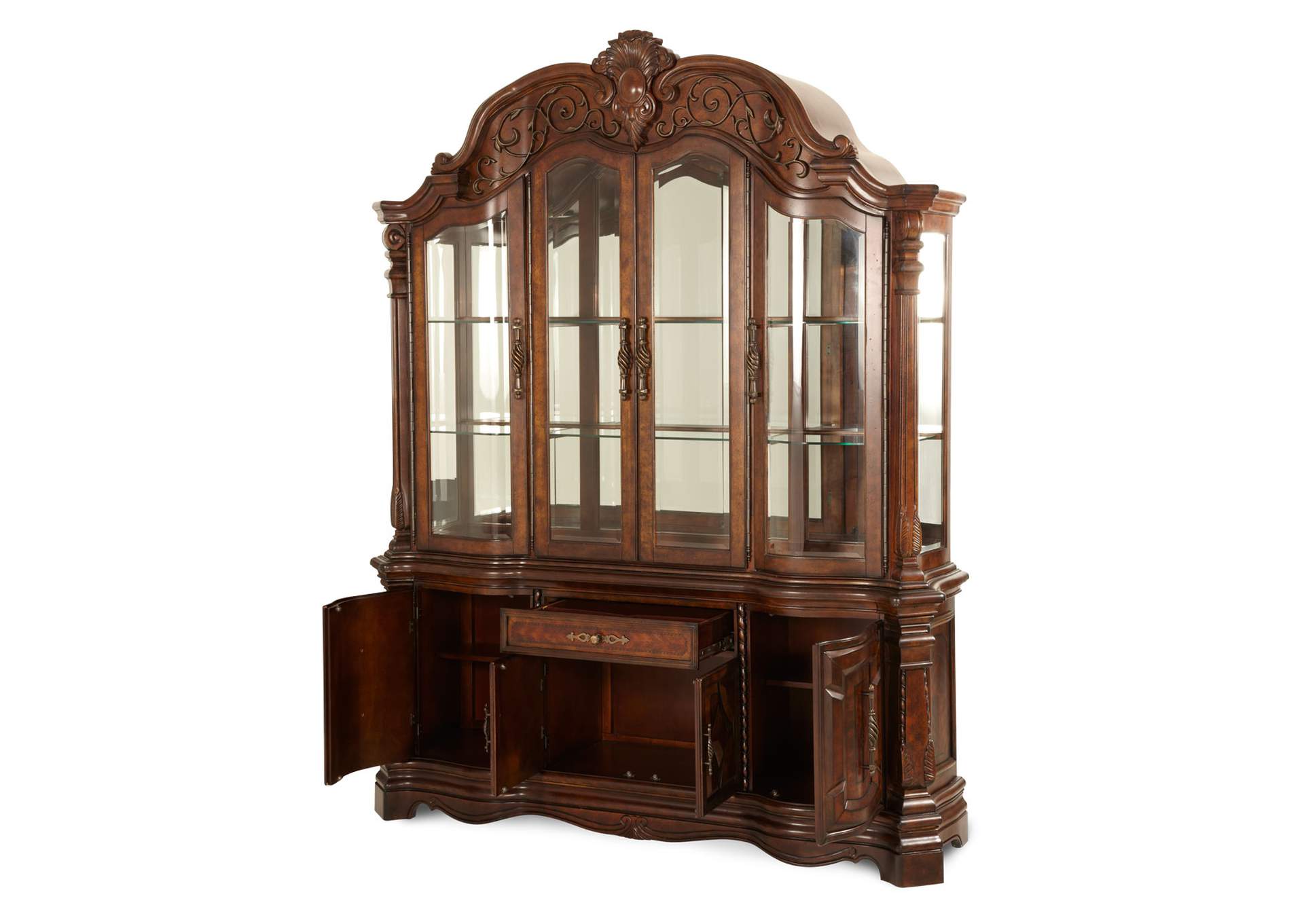 Windsor Court China Cabinet - Vintage Fruitwood image 4