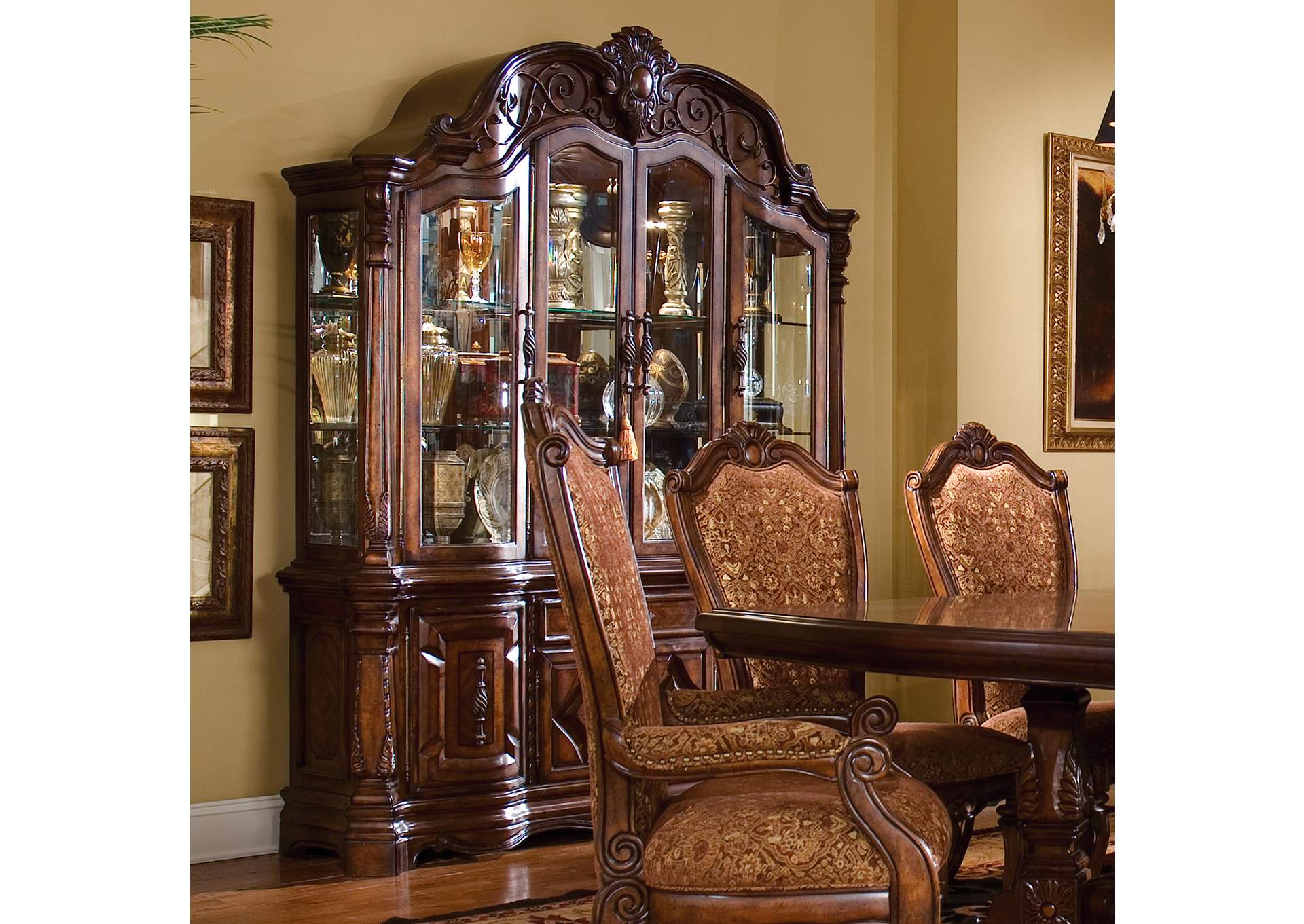 Windsor Court China Cabinet - Vintage Fruitwood image 12