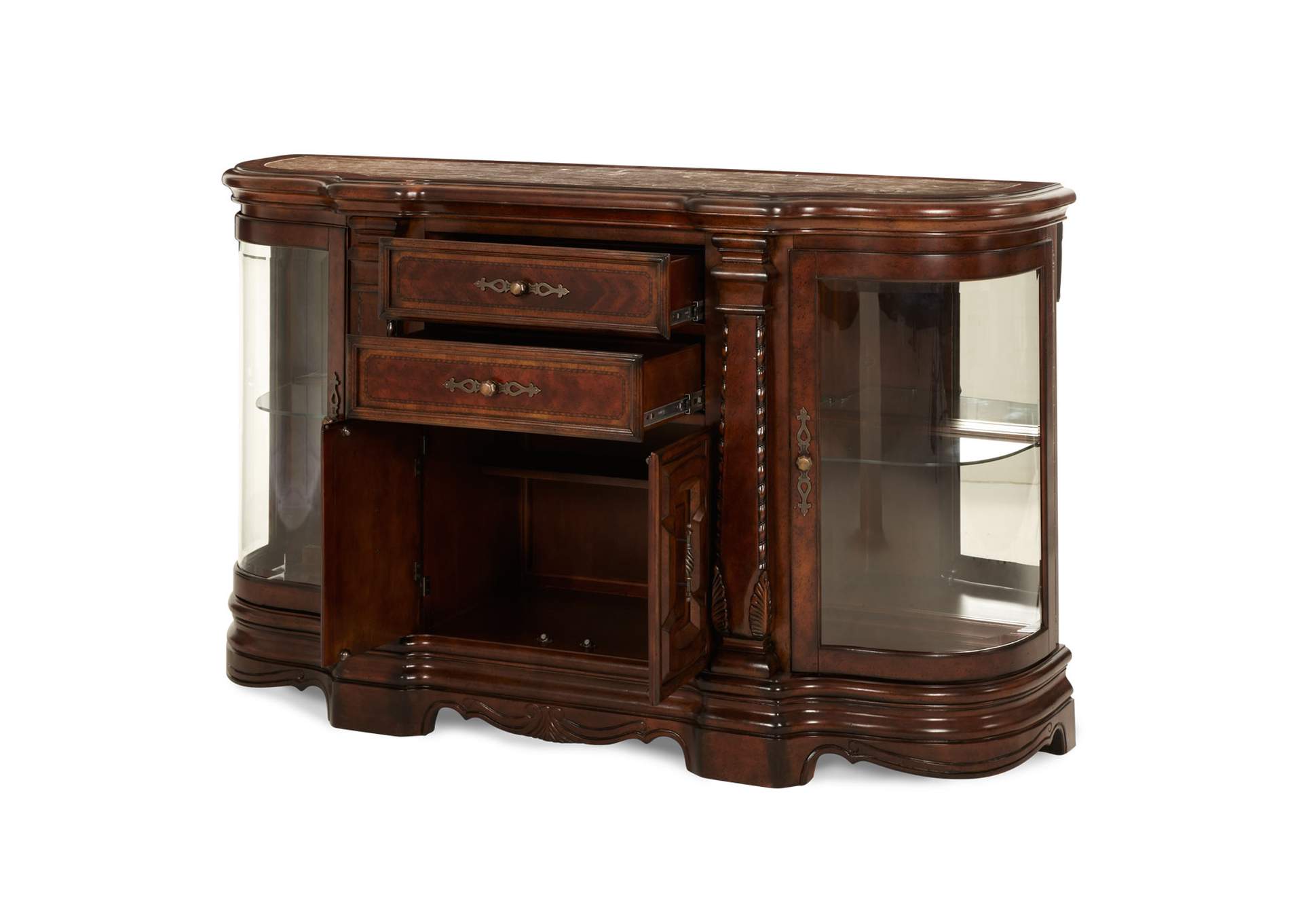 Windsor Court Sideboard With Mirror - Vintage Fruitwood