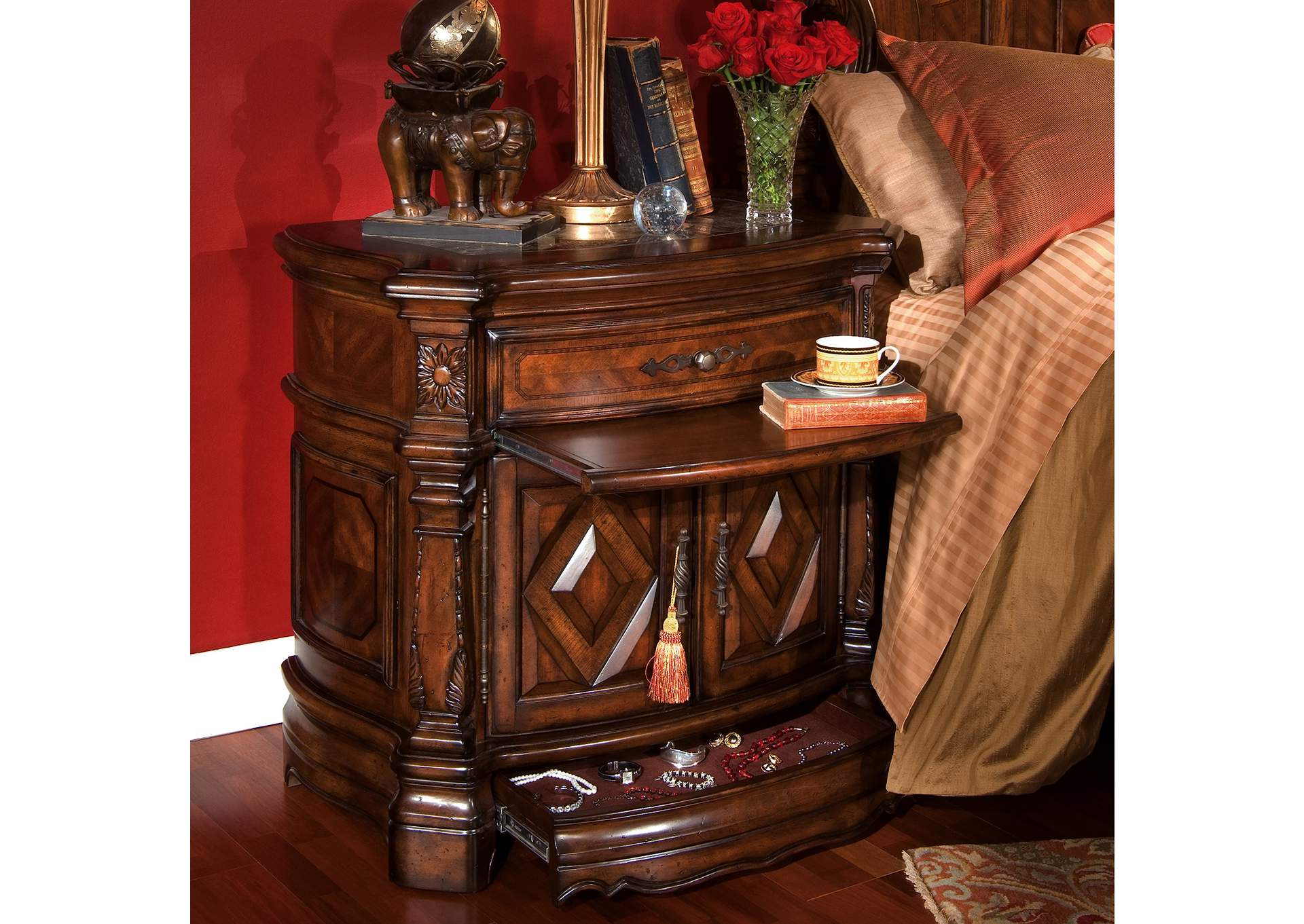 Windsor Court Nightstand - Vintage Fruitwood image 10