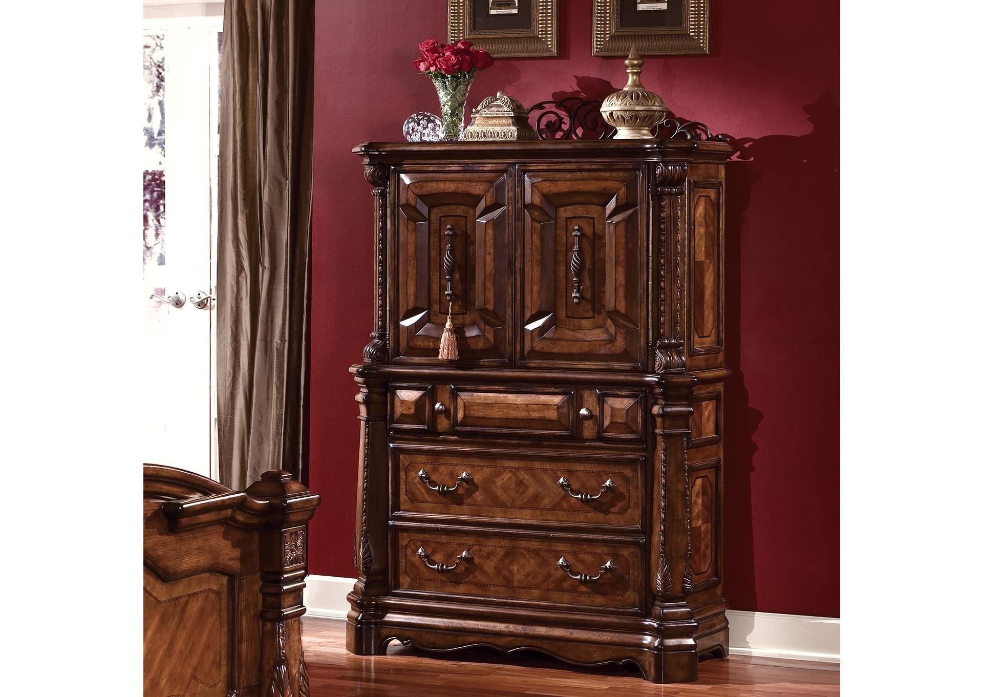 Windsor Court Gentleman's Chest - Vintage Fruitwood image 9