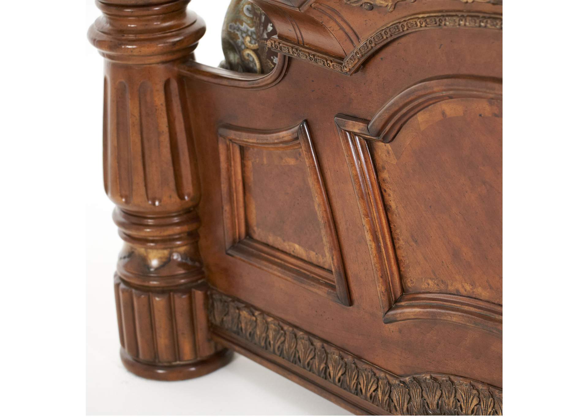 Villa Valencia California King Canopy Bed - Classic Chestnut image 12
