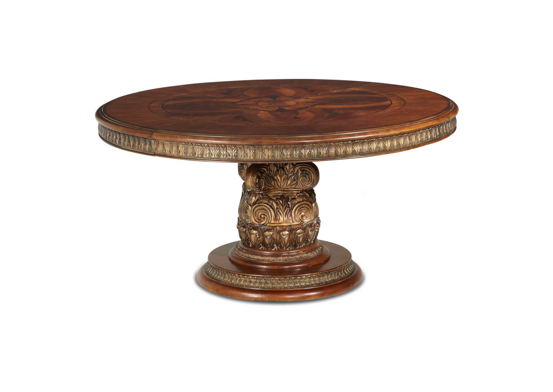 Villa Valencia Round Dining Table - Classic Chestnut image 1