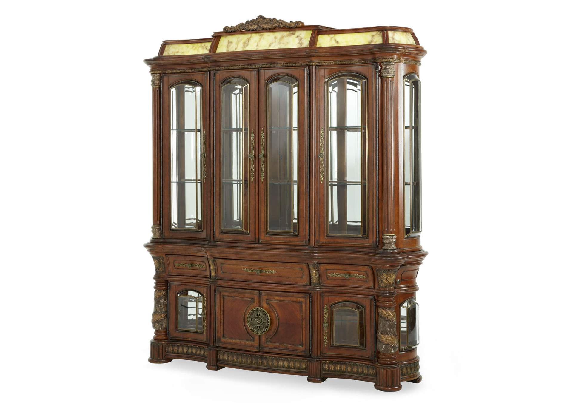 Villa Valencia China Buffet with Lighted Top - Classic Chestnut image 1