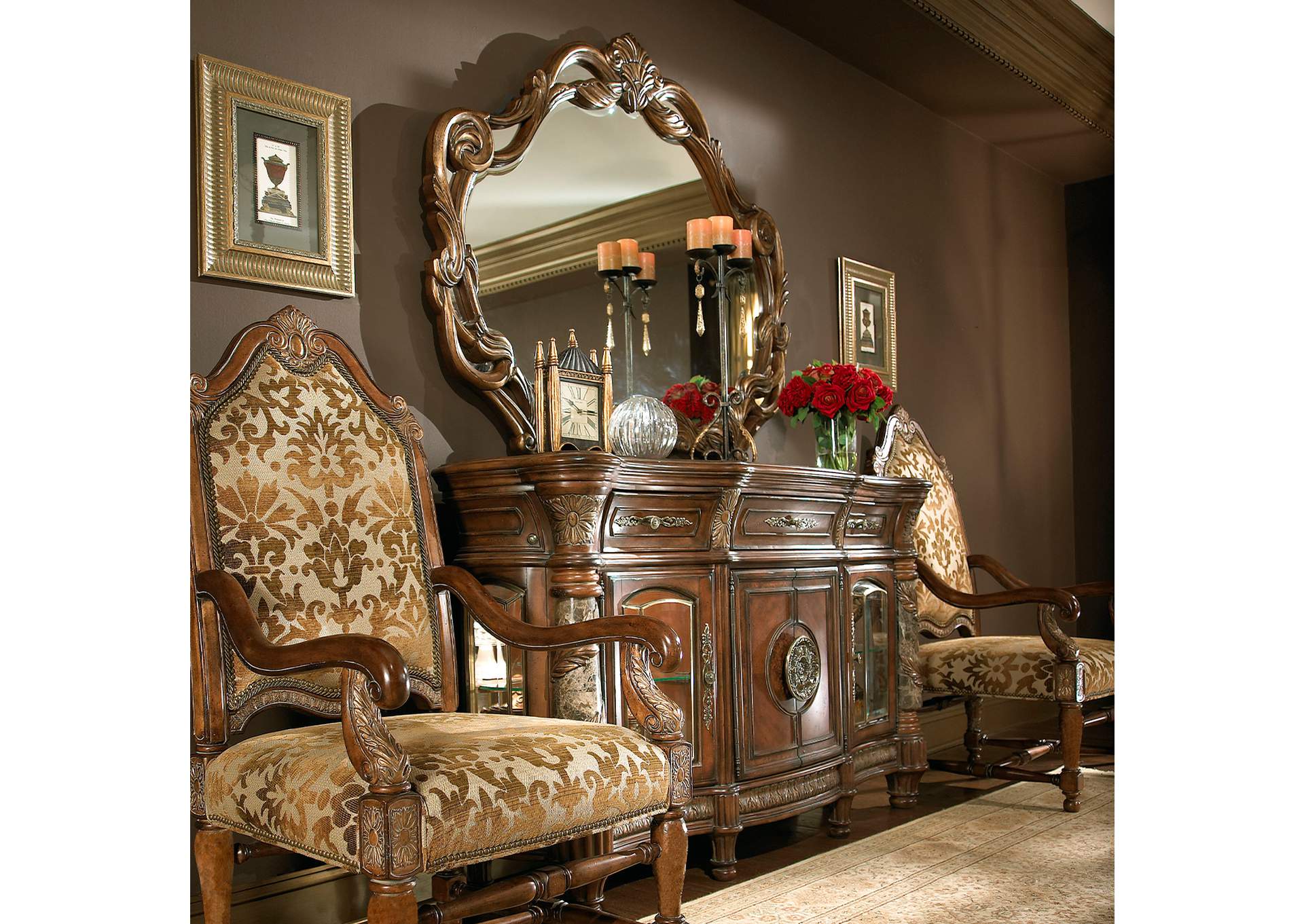 Villa Valencia Sideboard with Mirror - Classic Chestnut image 17