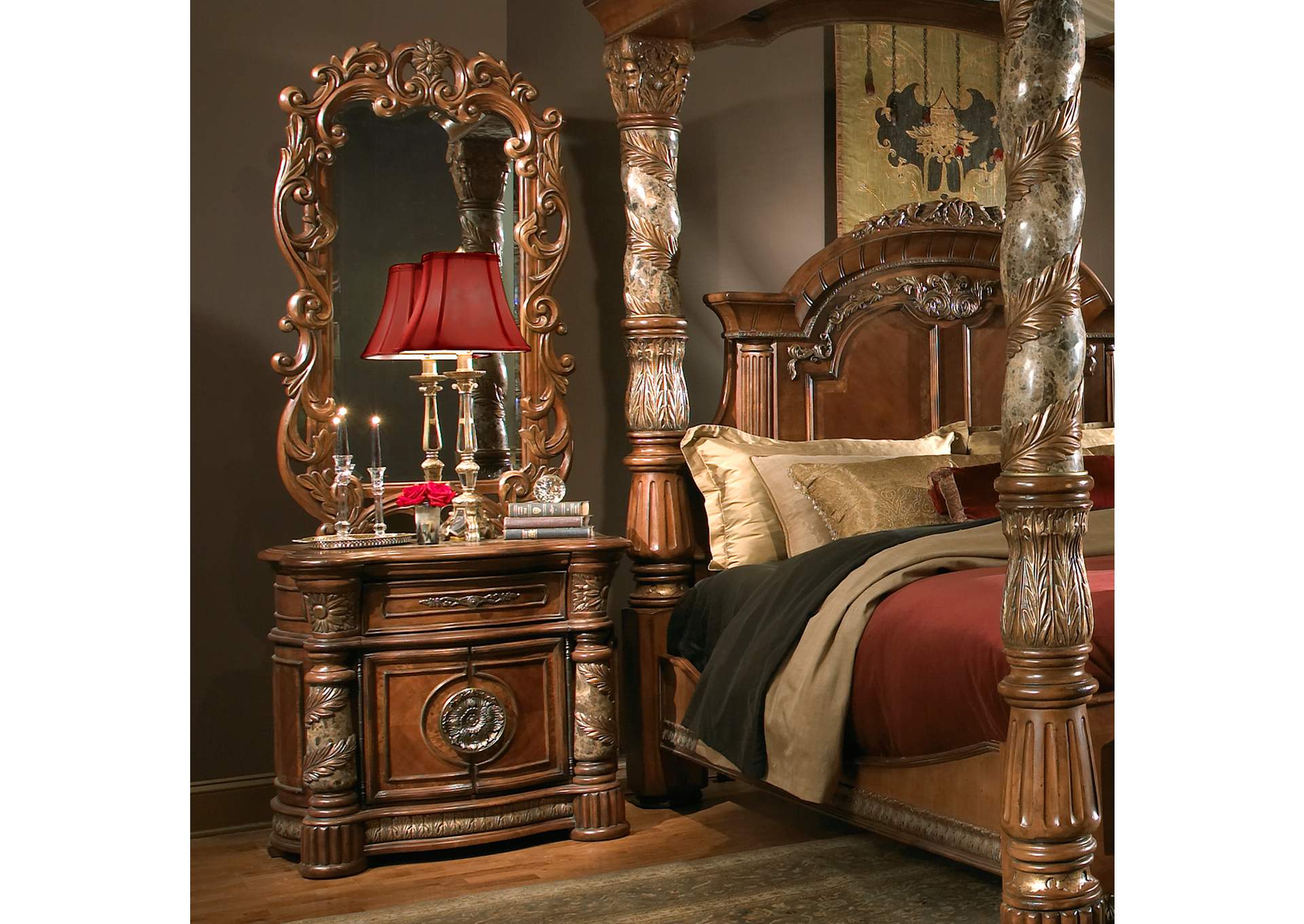 Villa Valencia Bedside Chest with Mirror - Classic Chest image 8