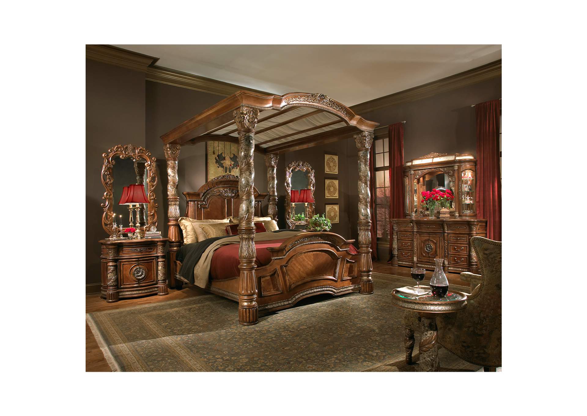Villa Valencia Bedside Chest with Mirror - Classic Chest image 9