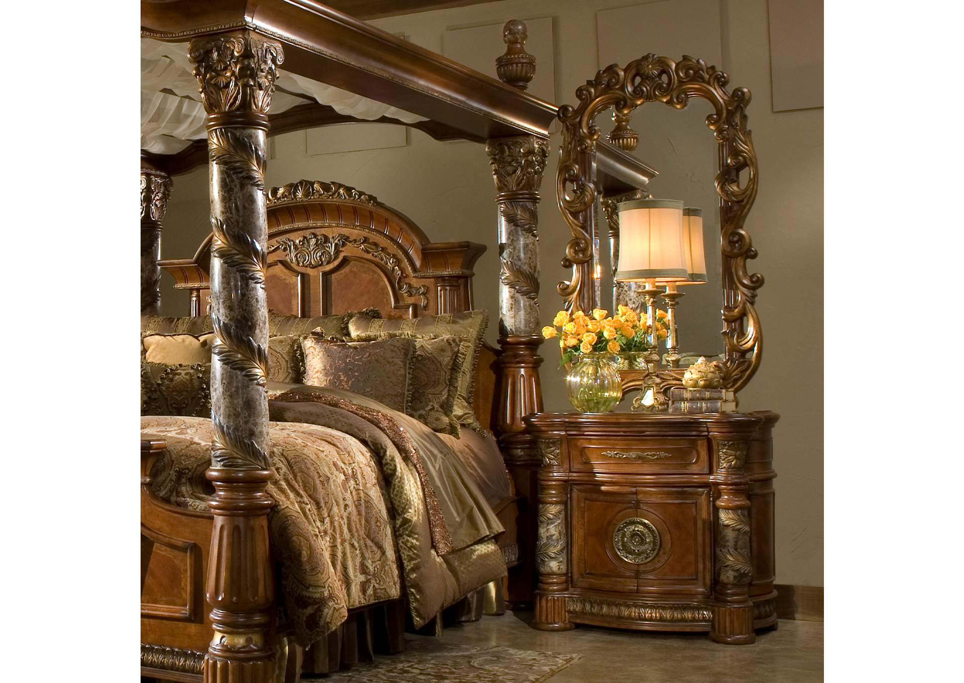 Villa Valencia Bedside Chest with Mirror - Classic Chest image 14