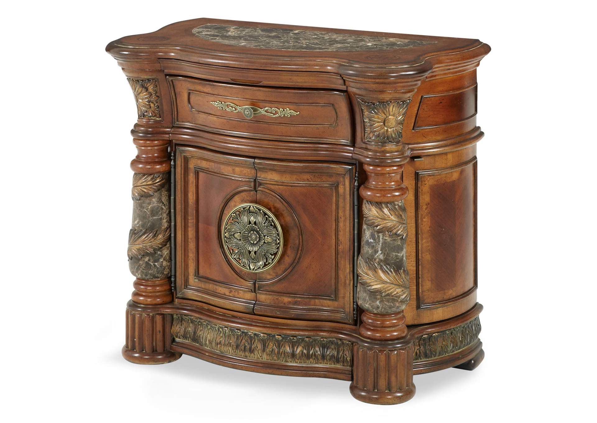 Villa Valencia Bedside Chest - Classic Chestnut image 1