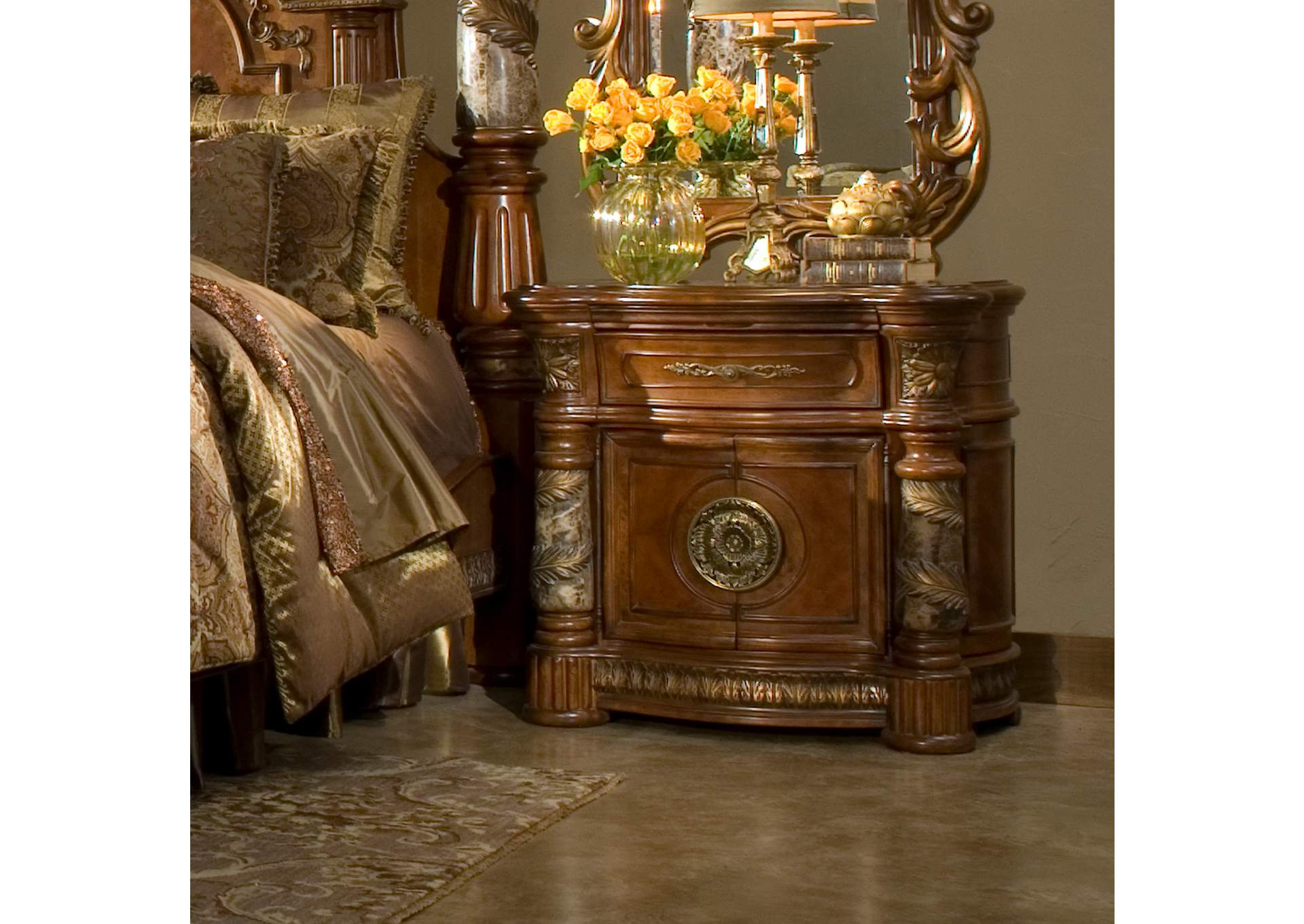 Villa Valencia Bedside Chest - Classic Chestnut image 11