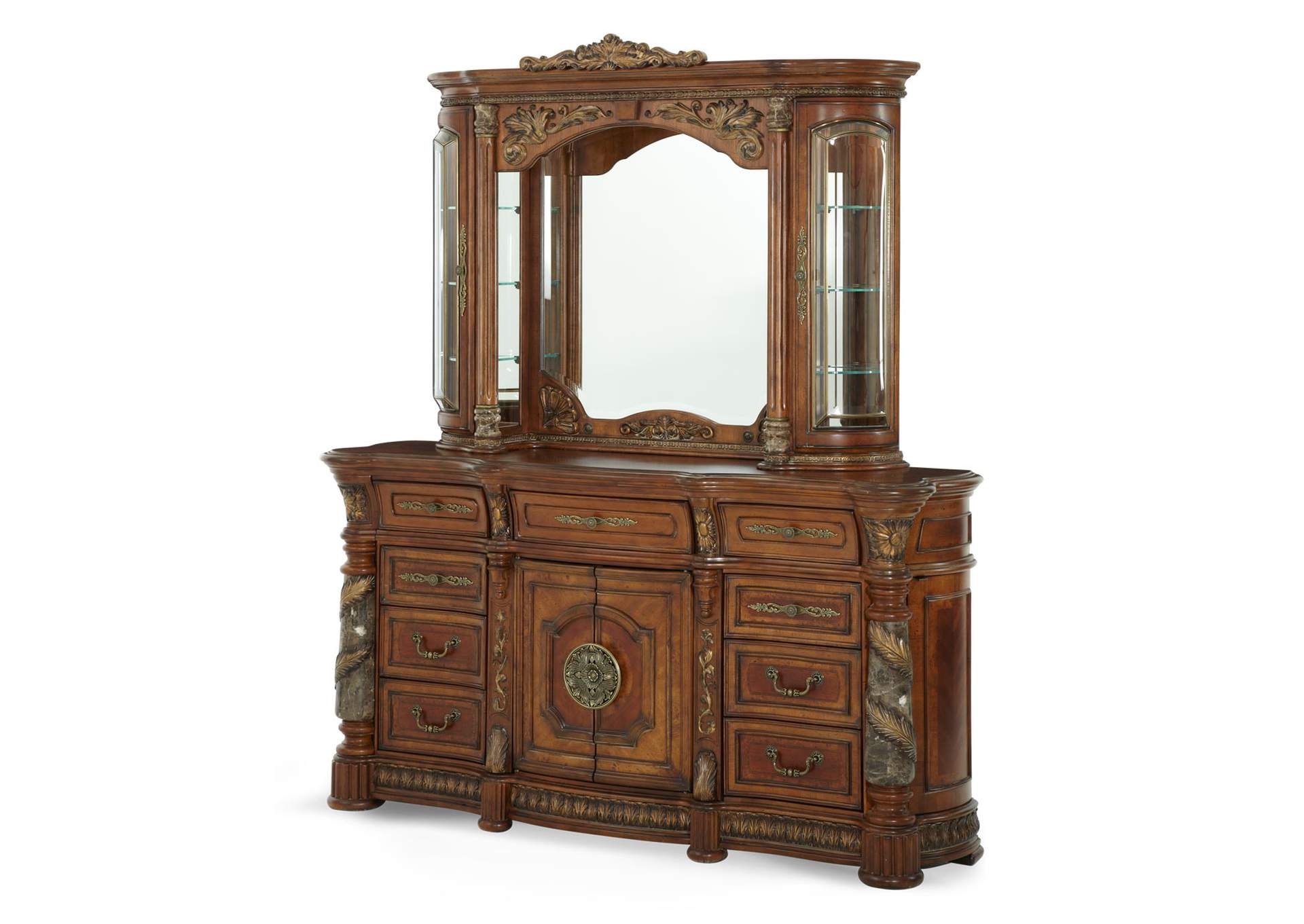 Villa Valencia Dresser with Mirror - Classic Chestnut image 1