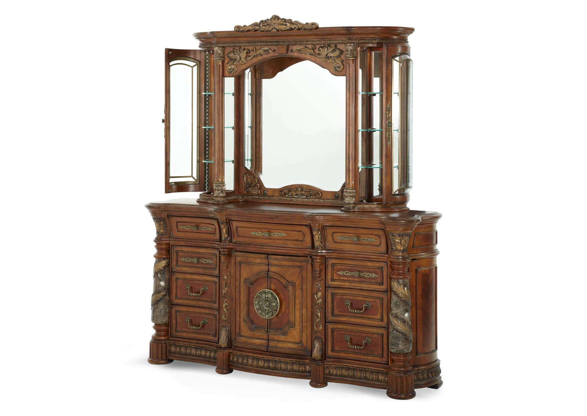 Villa Valencia Dresser with Mirror - Classic Chestnut image 3