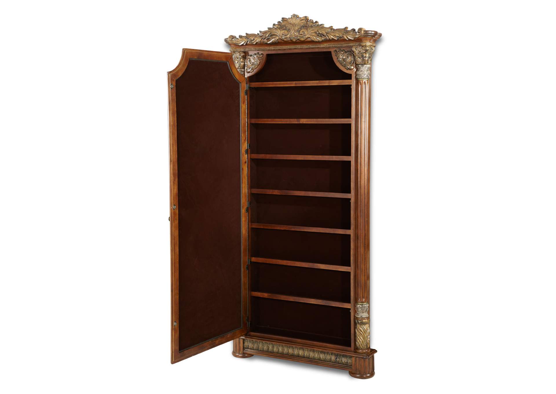 Villa Valencia Accent Floor Wall Mirror with Storage - Classic Chestnut image 3