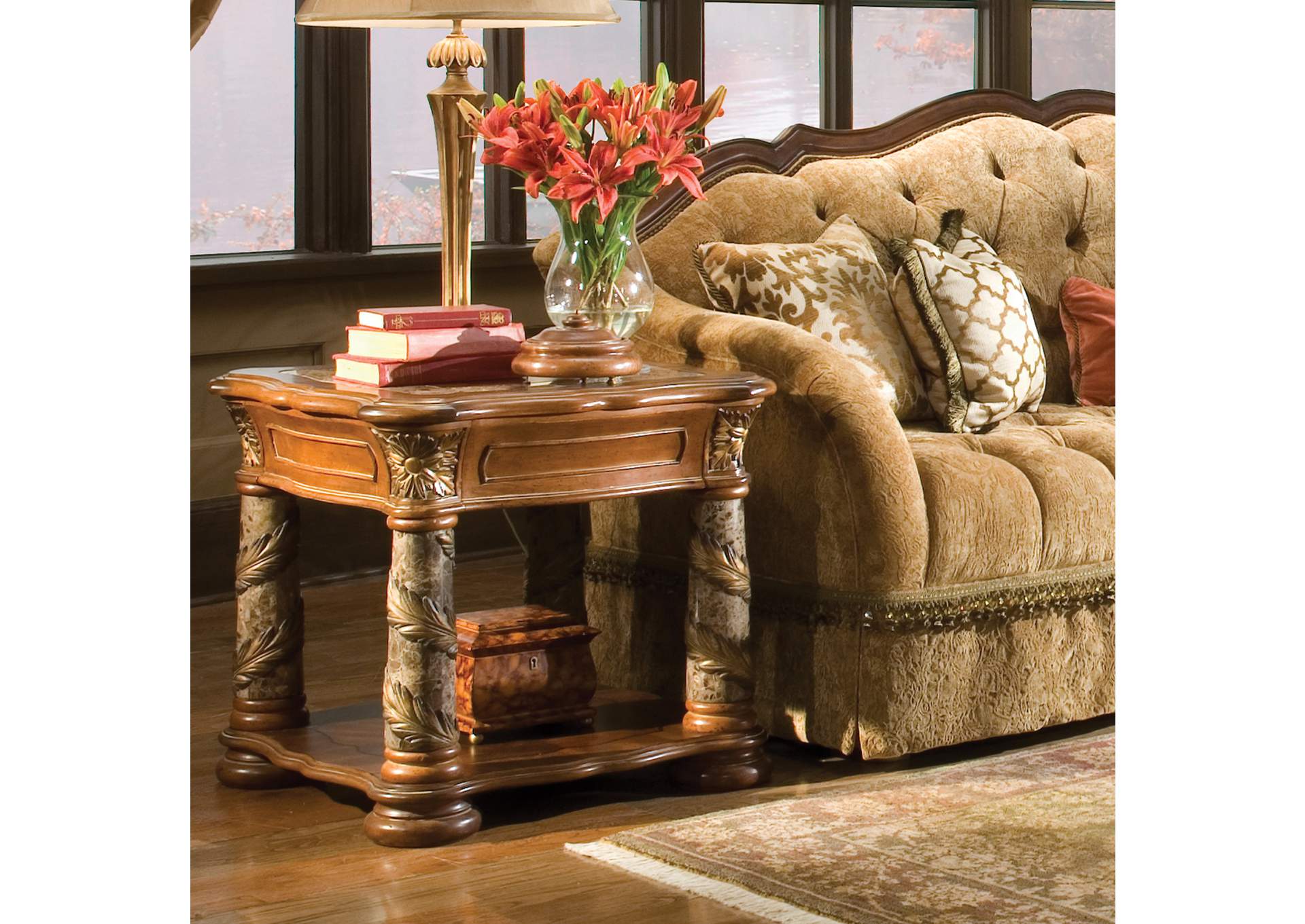 Villa Valencia End Table - Classic Chestnut image 6