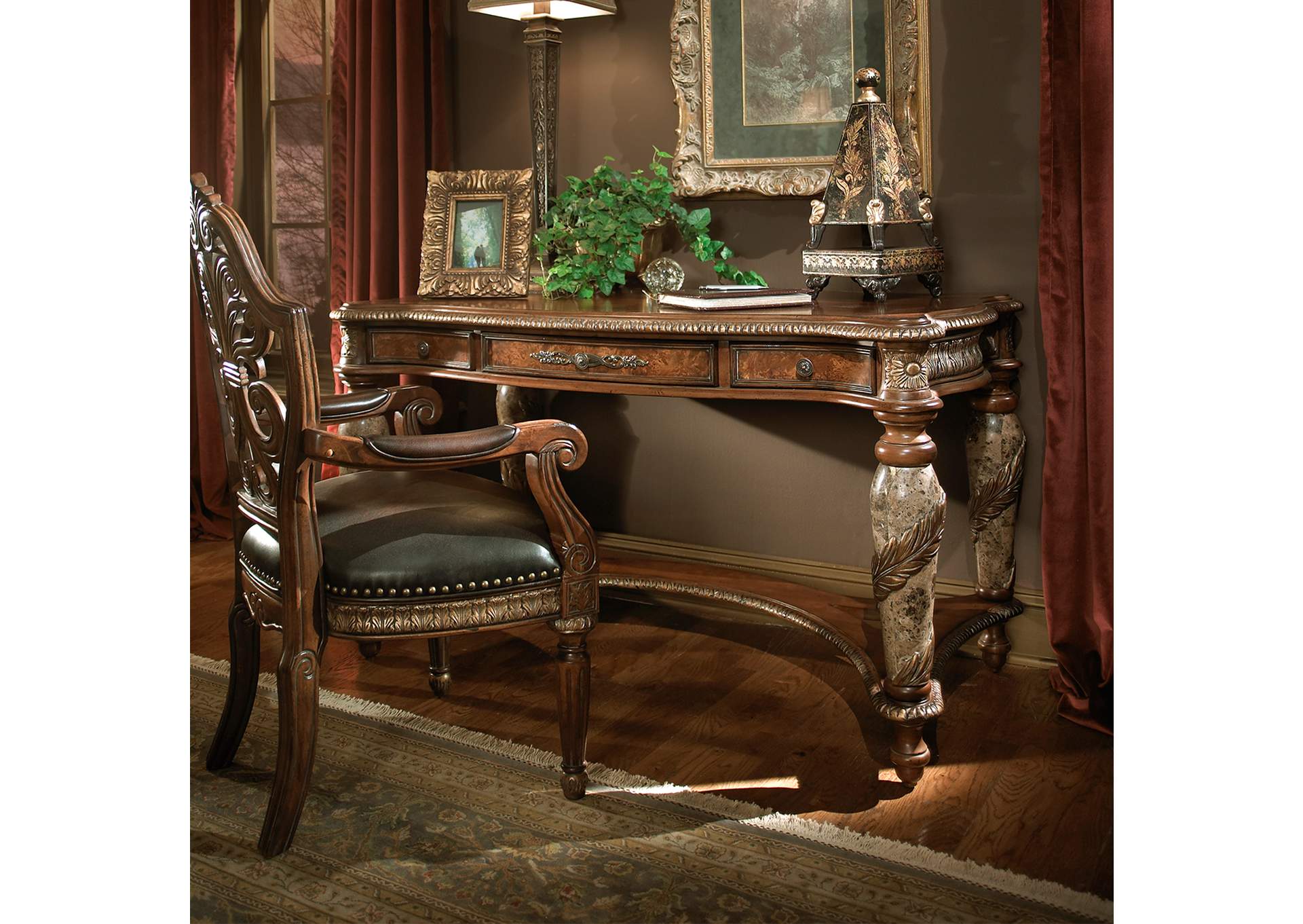 Villa Valencia Writing Desk - Classic Chestnut image 9