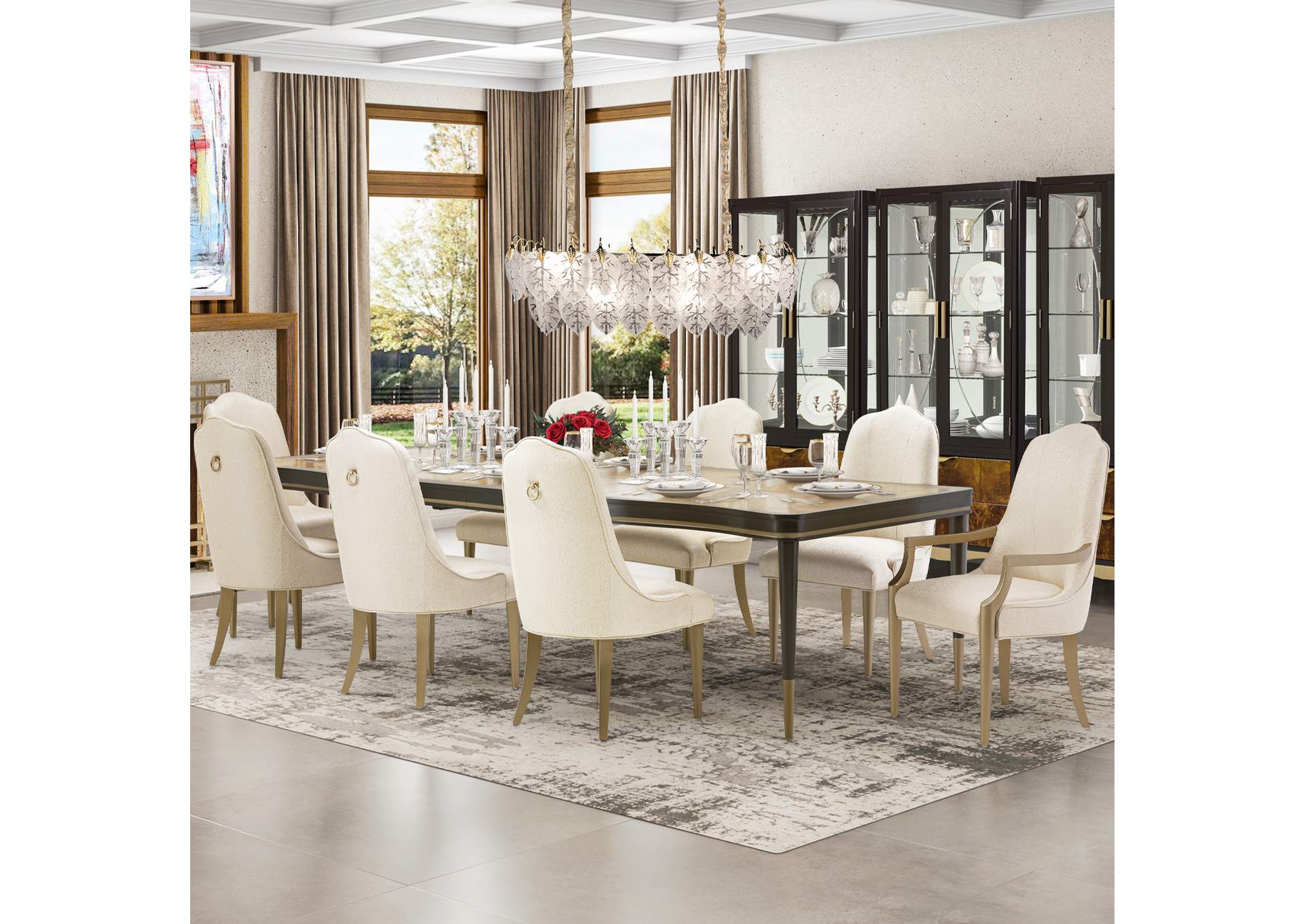 Malibu Crest Rectangular Dining Table - Crotch Mahogany image 11