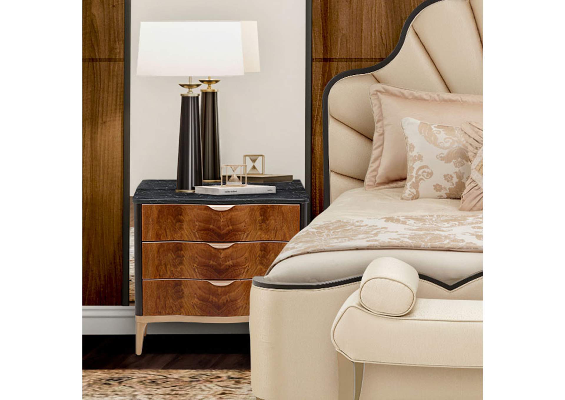 Malibu Crest Three-Drawer Nightstand - Crotch Mahogany image 16