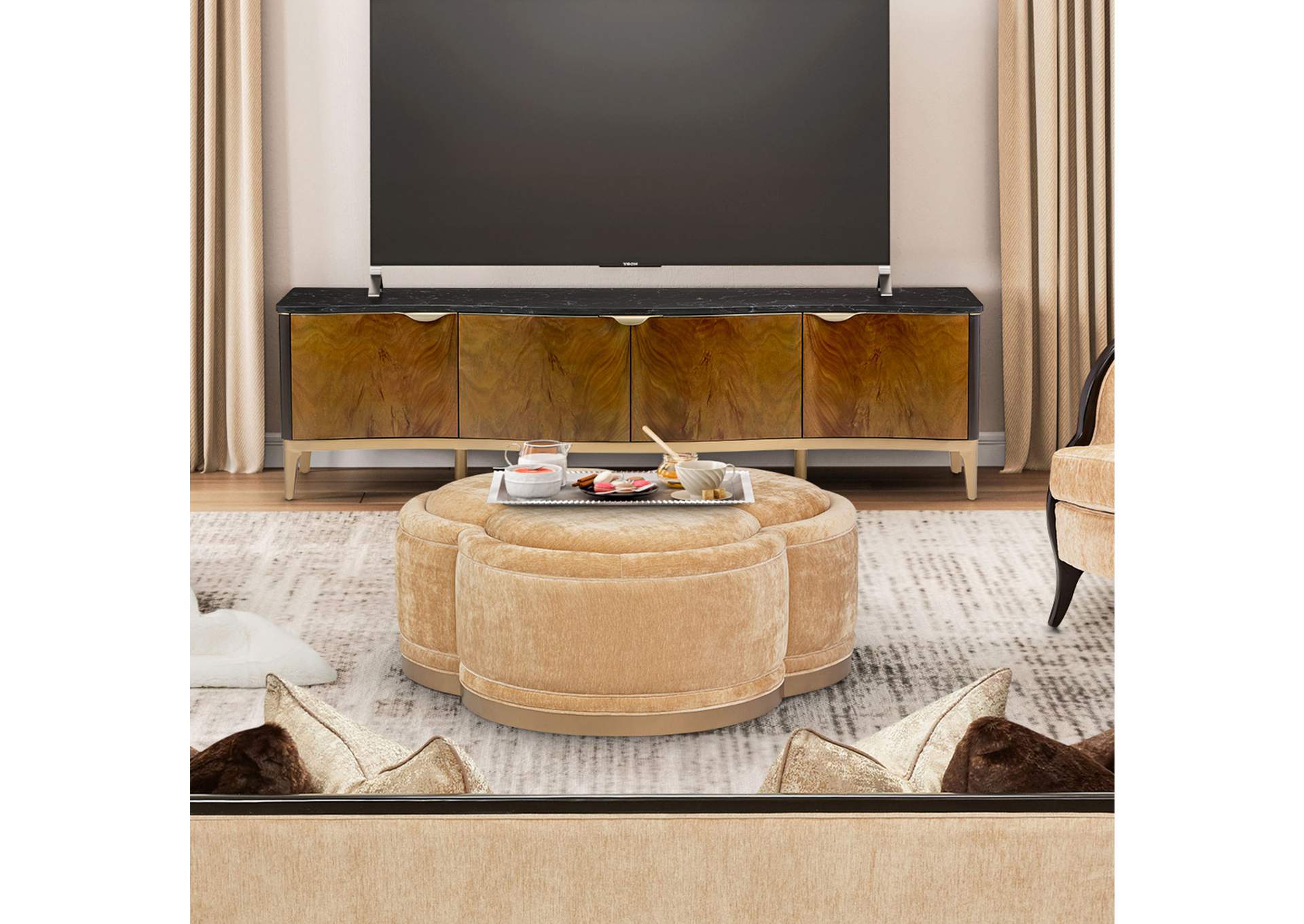 Malibu Crest TV Console - Crotch Mahogany image 13