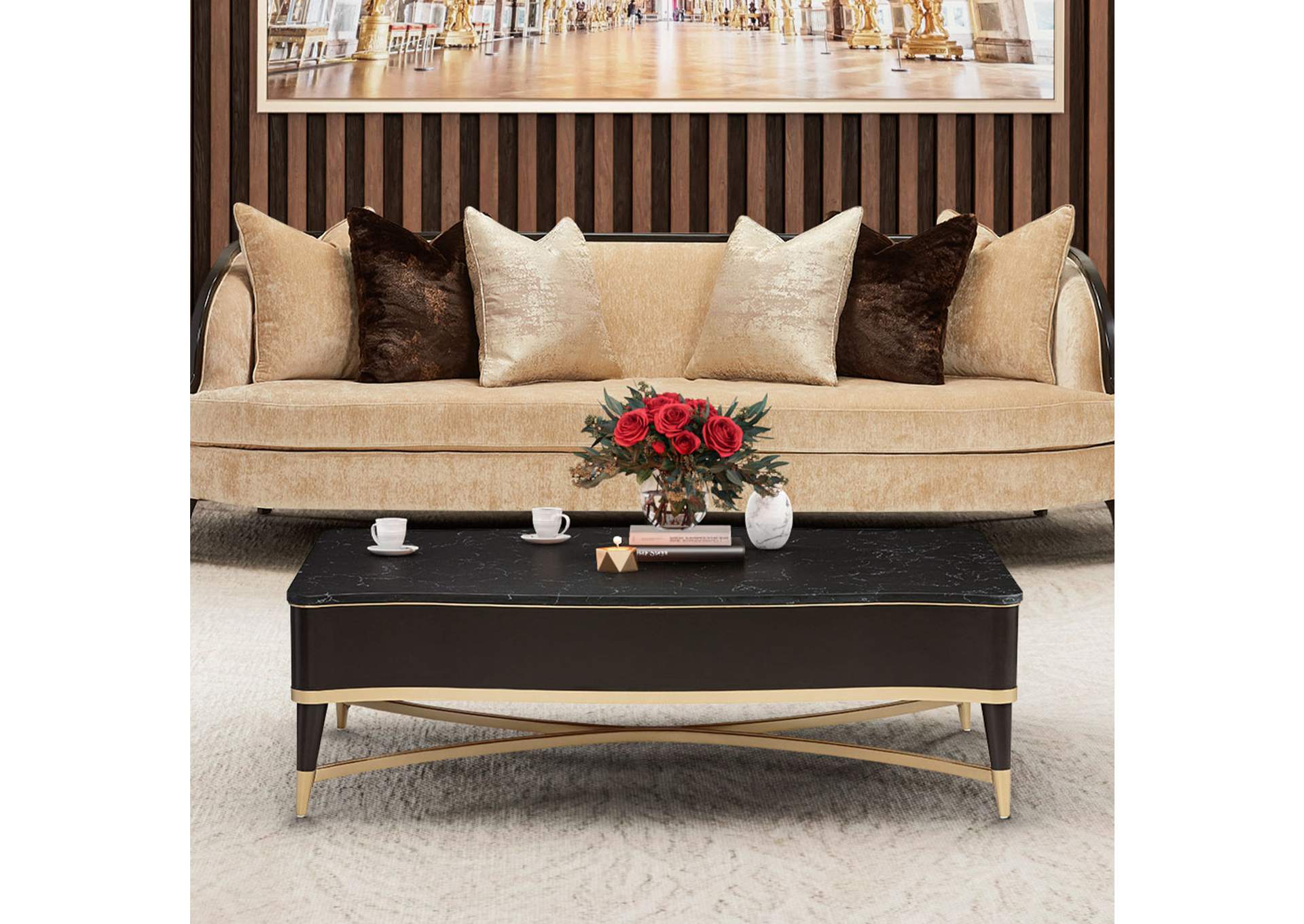 Malibu Crest Rectangular Cocktail Table - Crotch Mahogany image 16