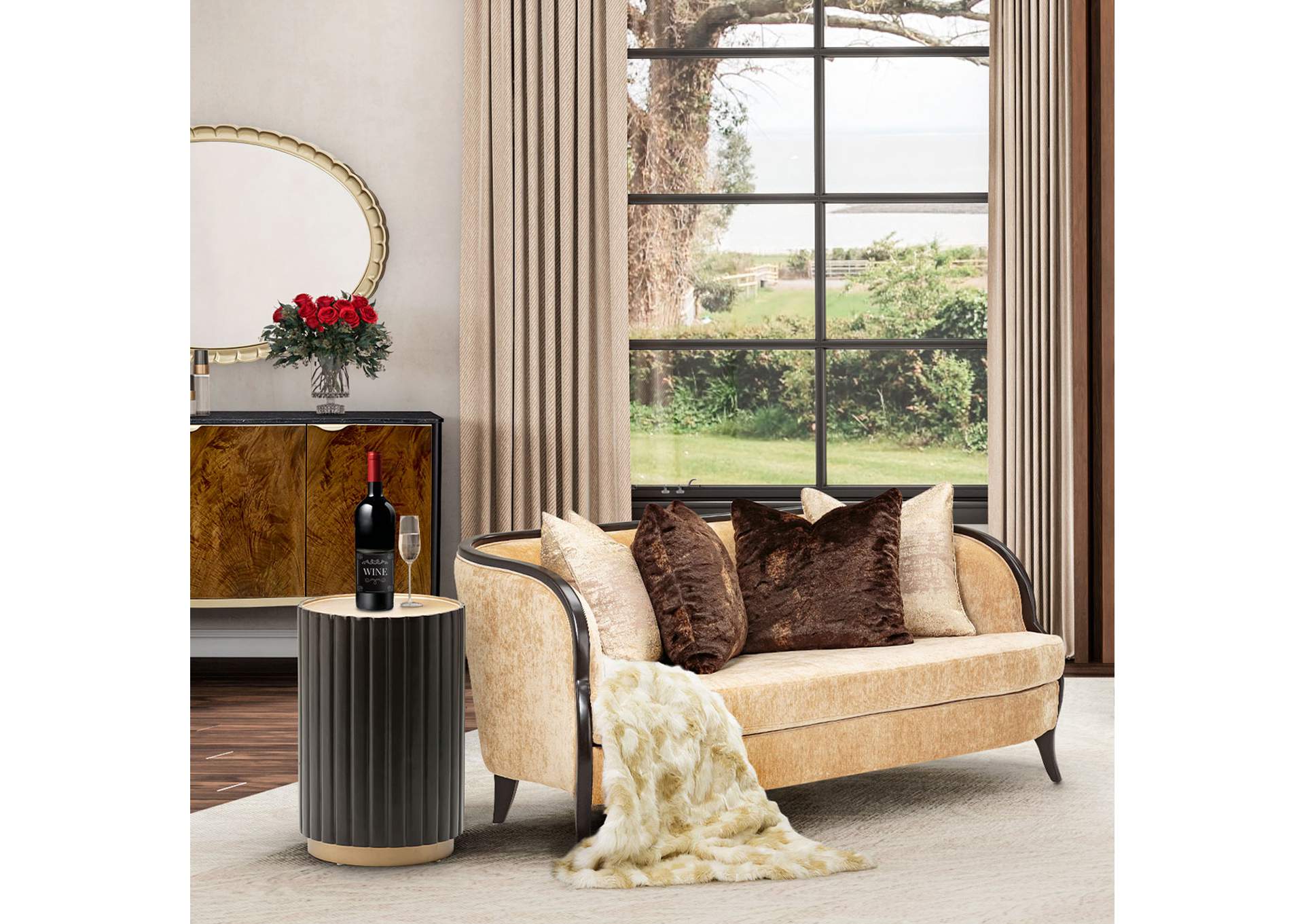 Malibu Crest Loveseat - Honey and Dark Espresso image 9