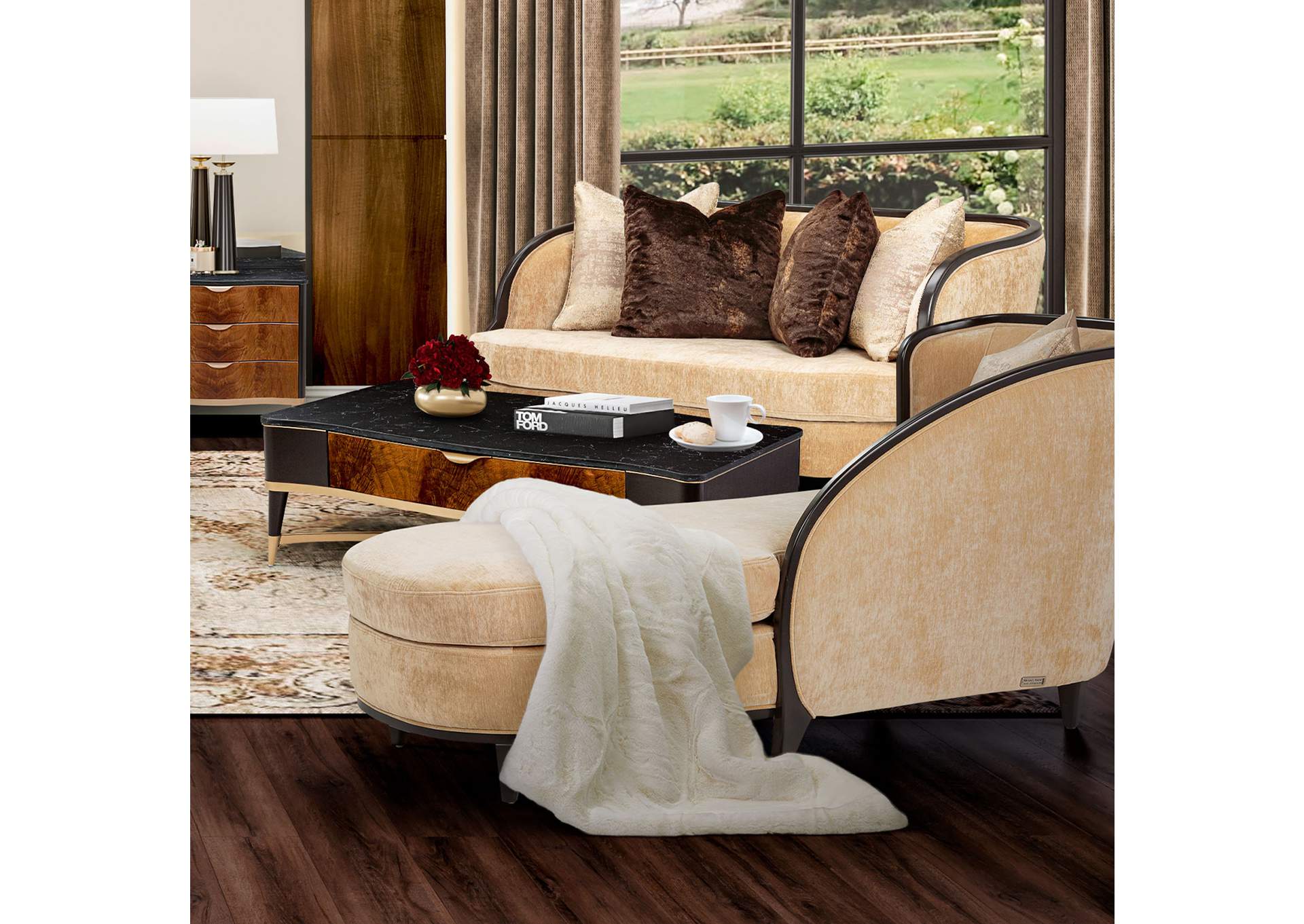 Malibu Crest Loveseat - Honey and Dark Espresso image 4