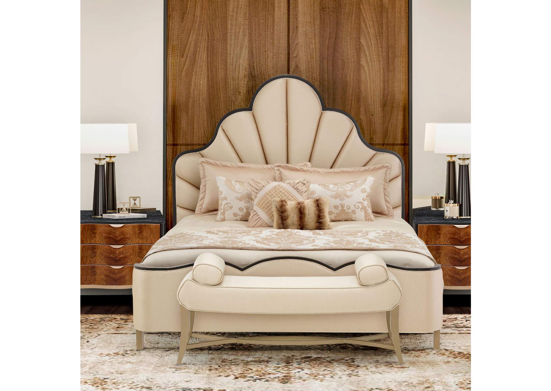 Malibu Crest Bed Bench - Sand and Burnished Gold image 11